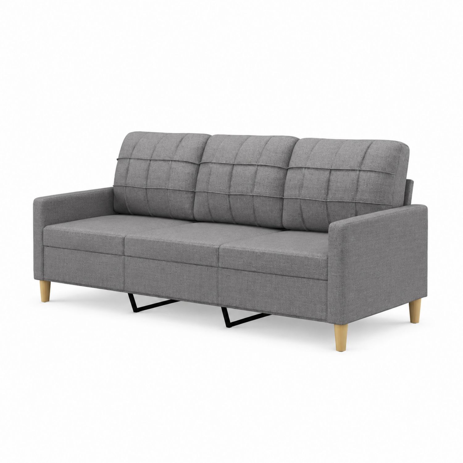 3-Sitzer Sofa Leinenstoff Grau-lorvern