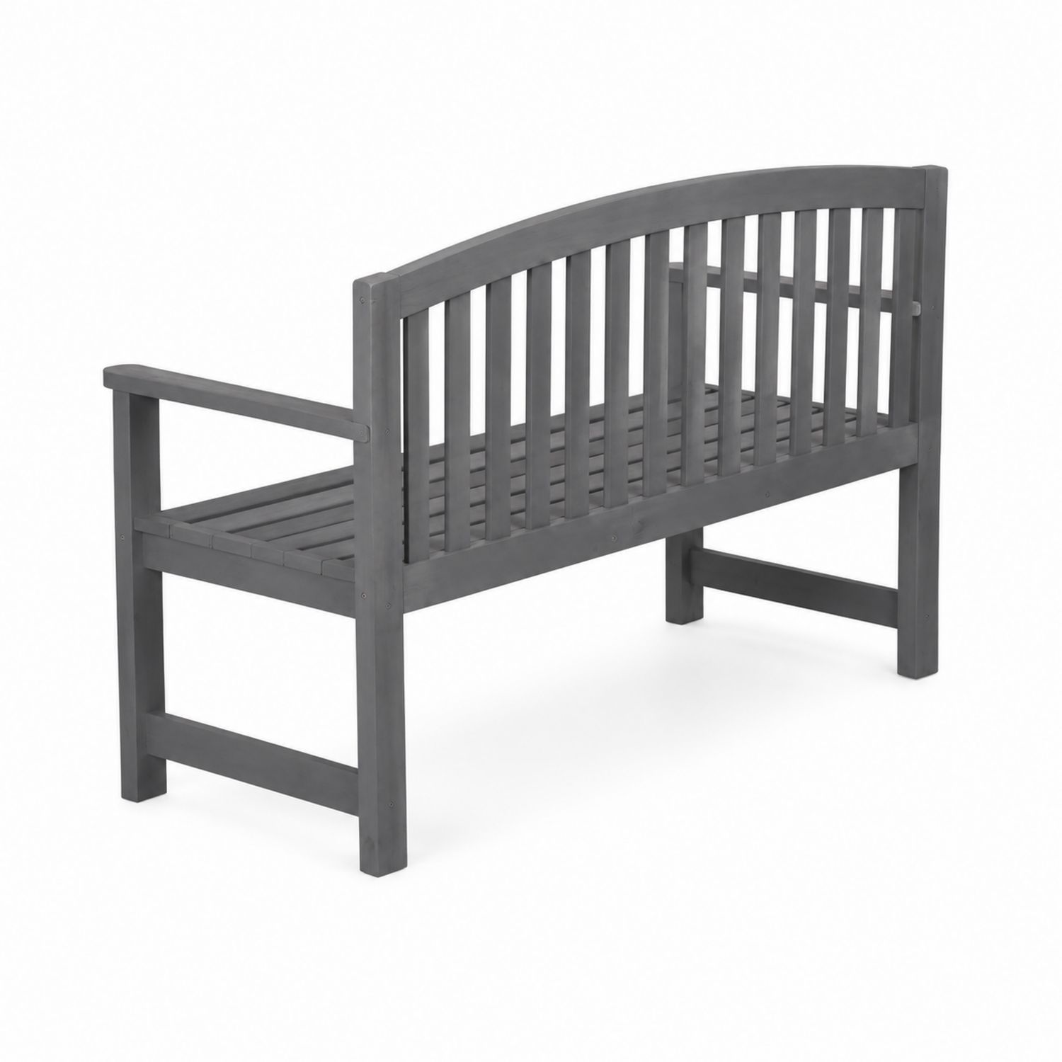 Gartenbank Holz 2-Sitzer 130 cm Dunkelgrau-lorvern