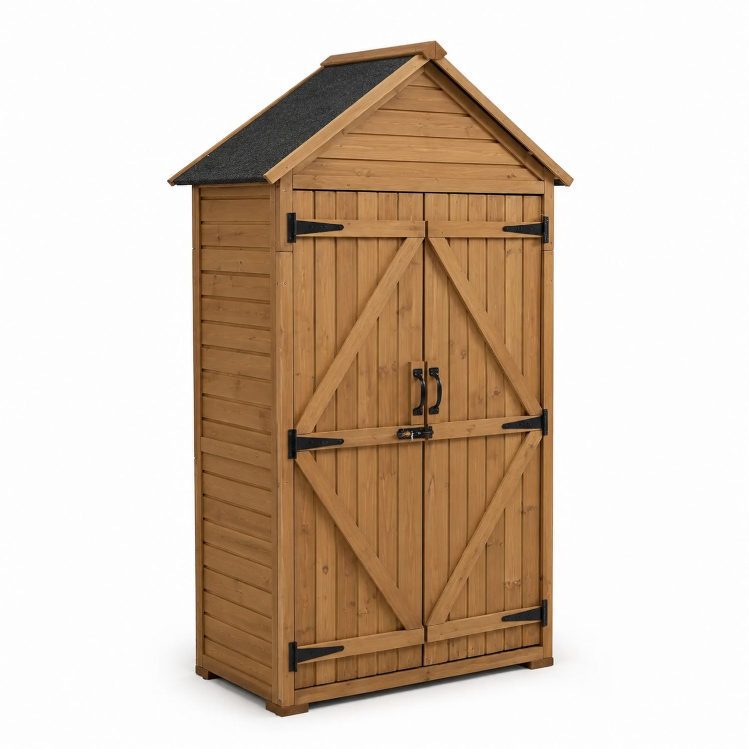 Holz Geräteschrank mit Satteldach für Außenbereich-lorvern