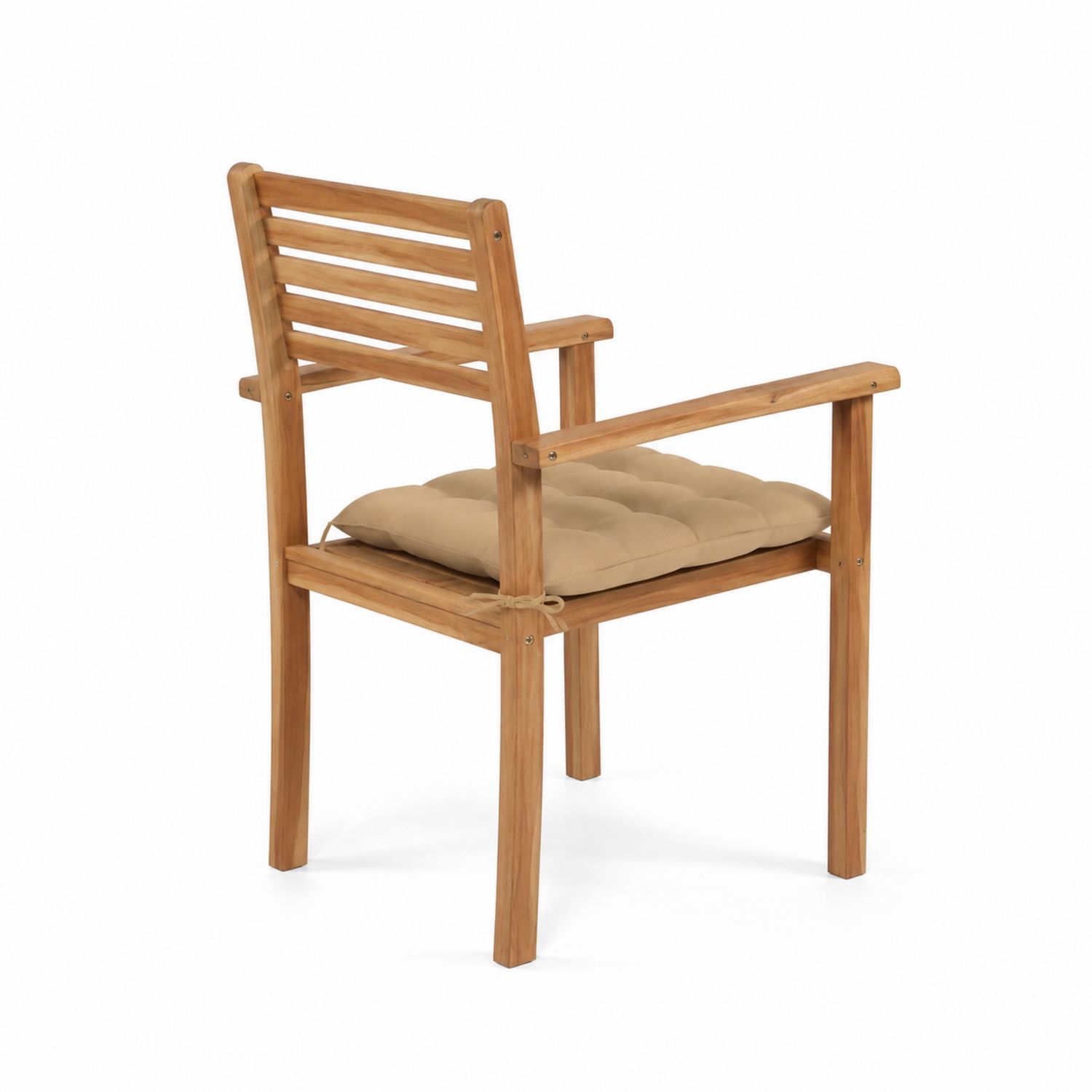 Teakholzstuhl mit Kissen Beige 55x60x90 cm-lorvern