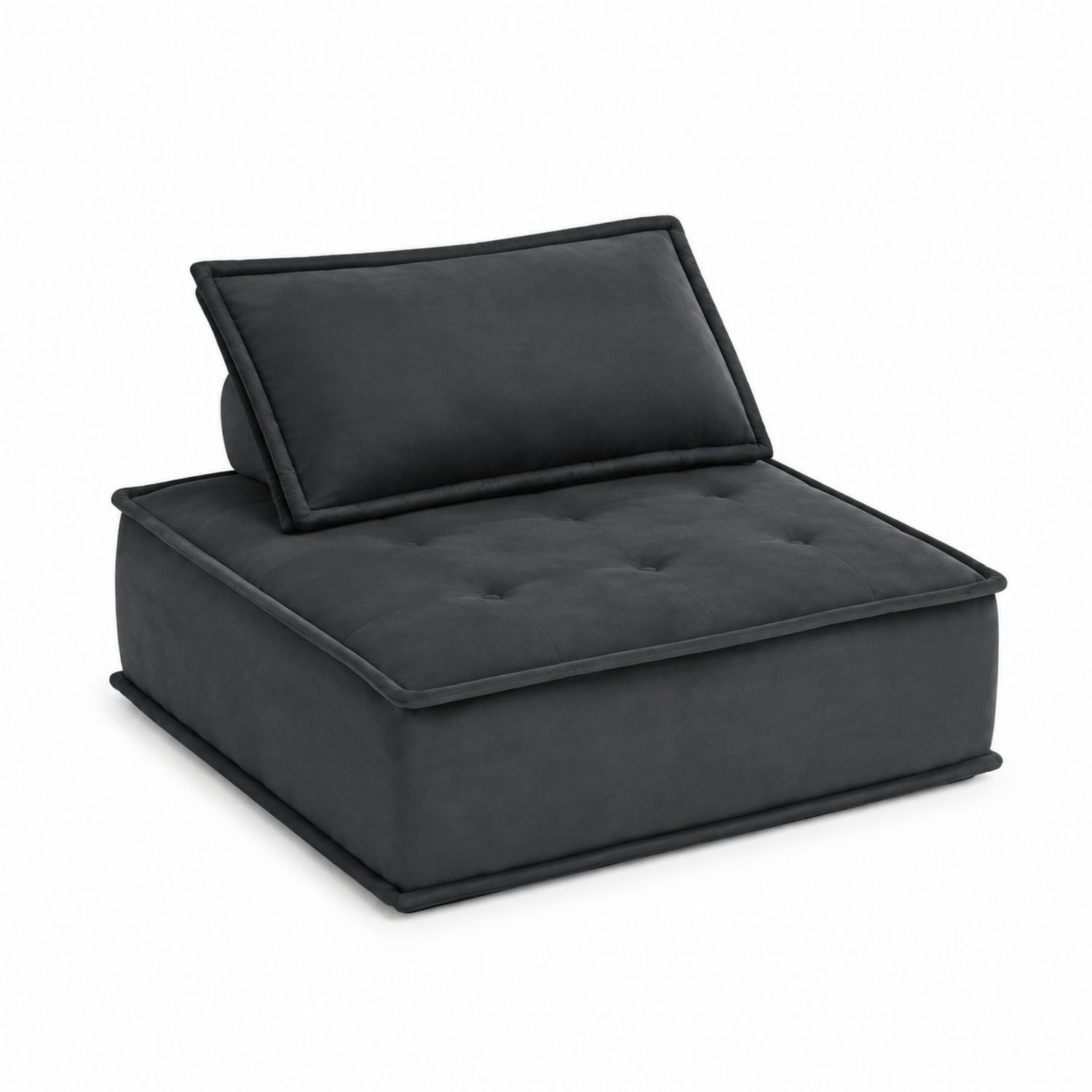Schwarzer Bodensessel aus Mikrofaser
