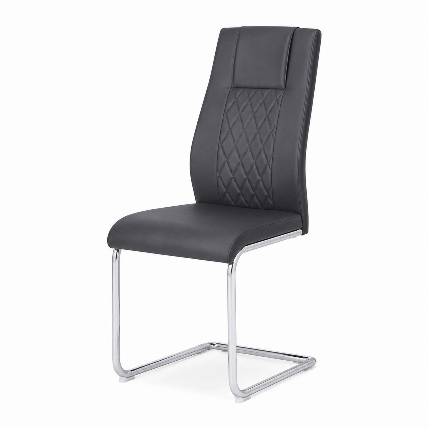 Esszimmerstuhl Kunstleder Chromgestell Schwarz 98cm
