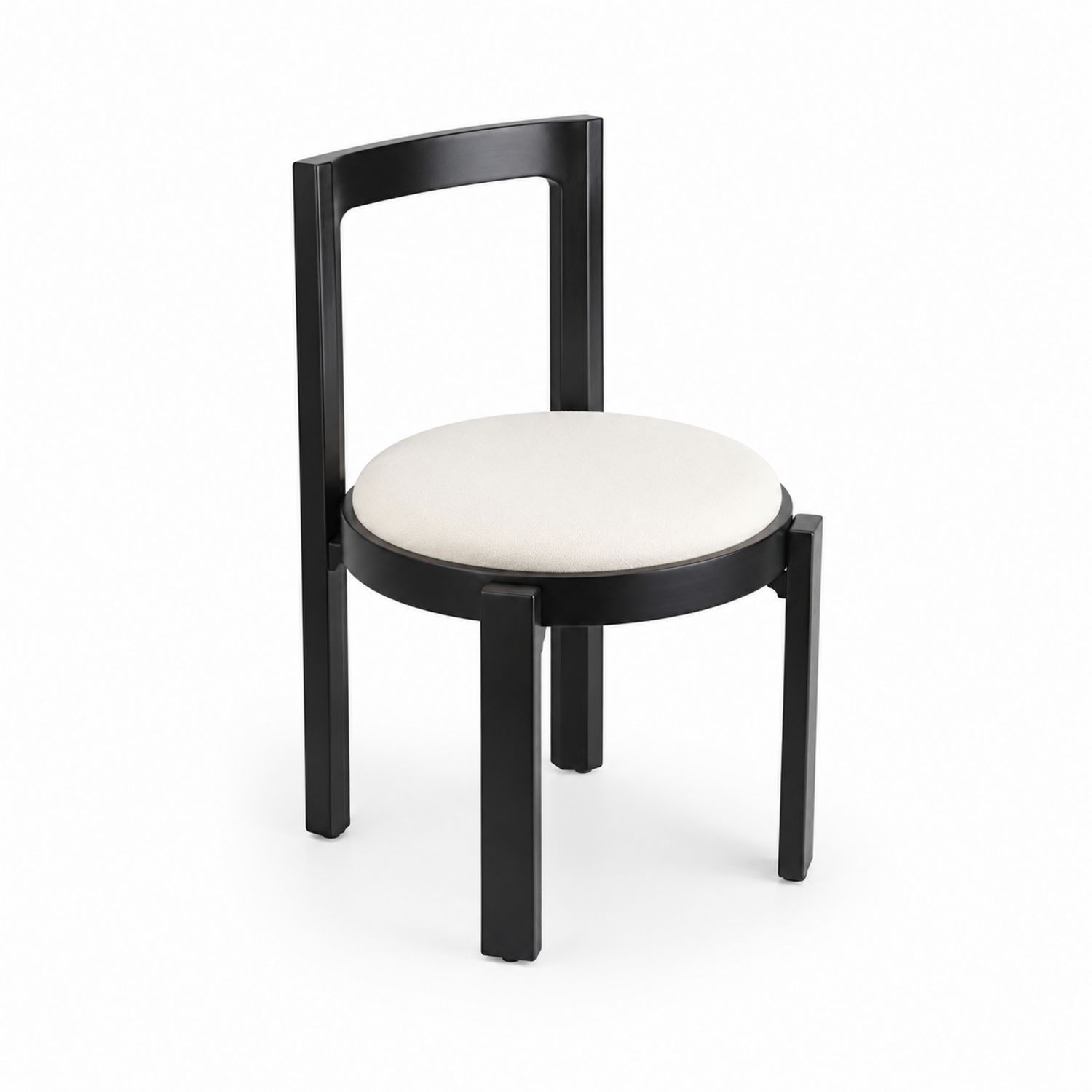 Esszimmerstuhl Massivholzrahmen Polstersitz Schwarz/Beige