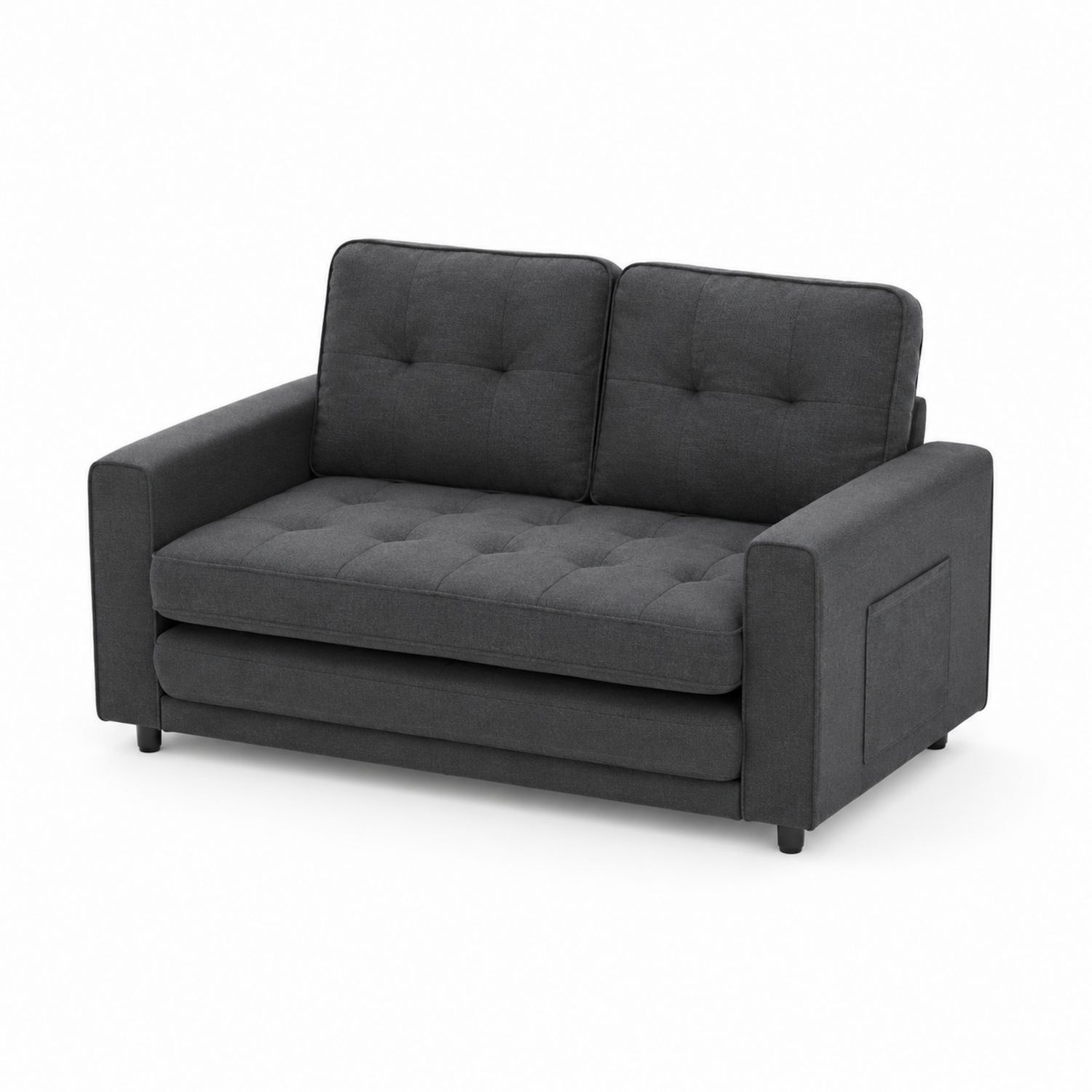 2-Sitzer Sofa Dunkelgrau Polyester 150x90x85 cm