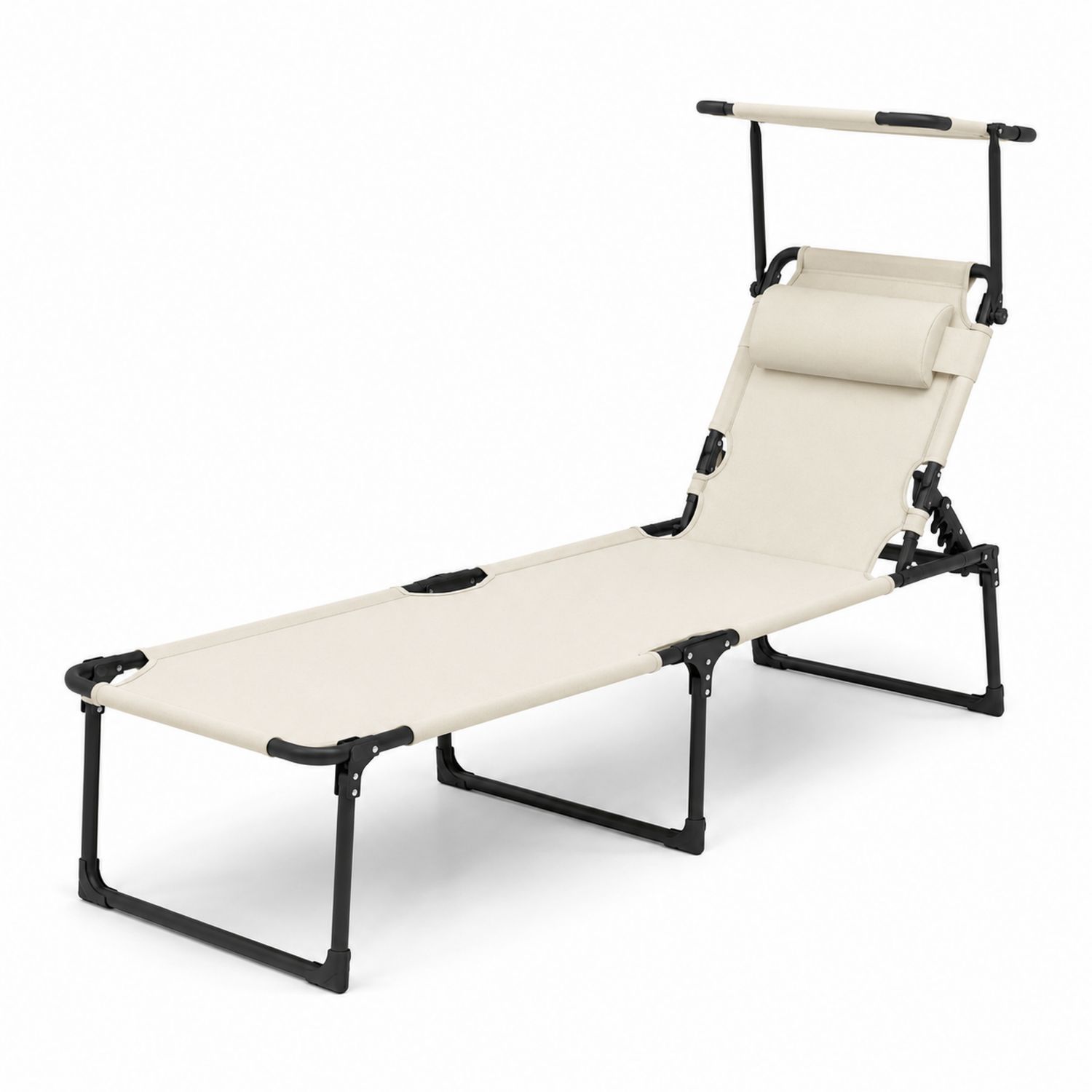 Klappbare Sonnenliege Aluminium Textilgewebe Beige