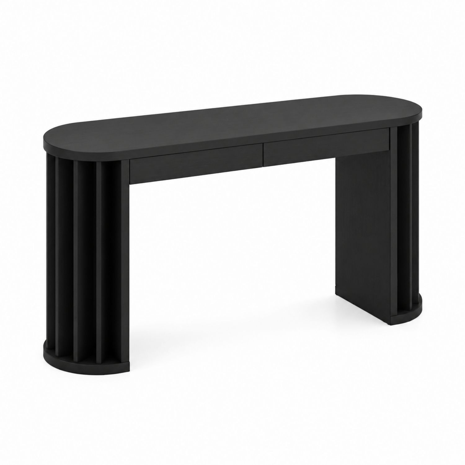 Konsolentisch Oval MDF Schwarz