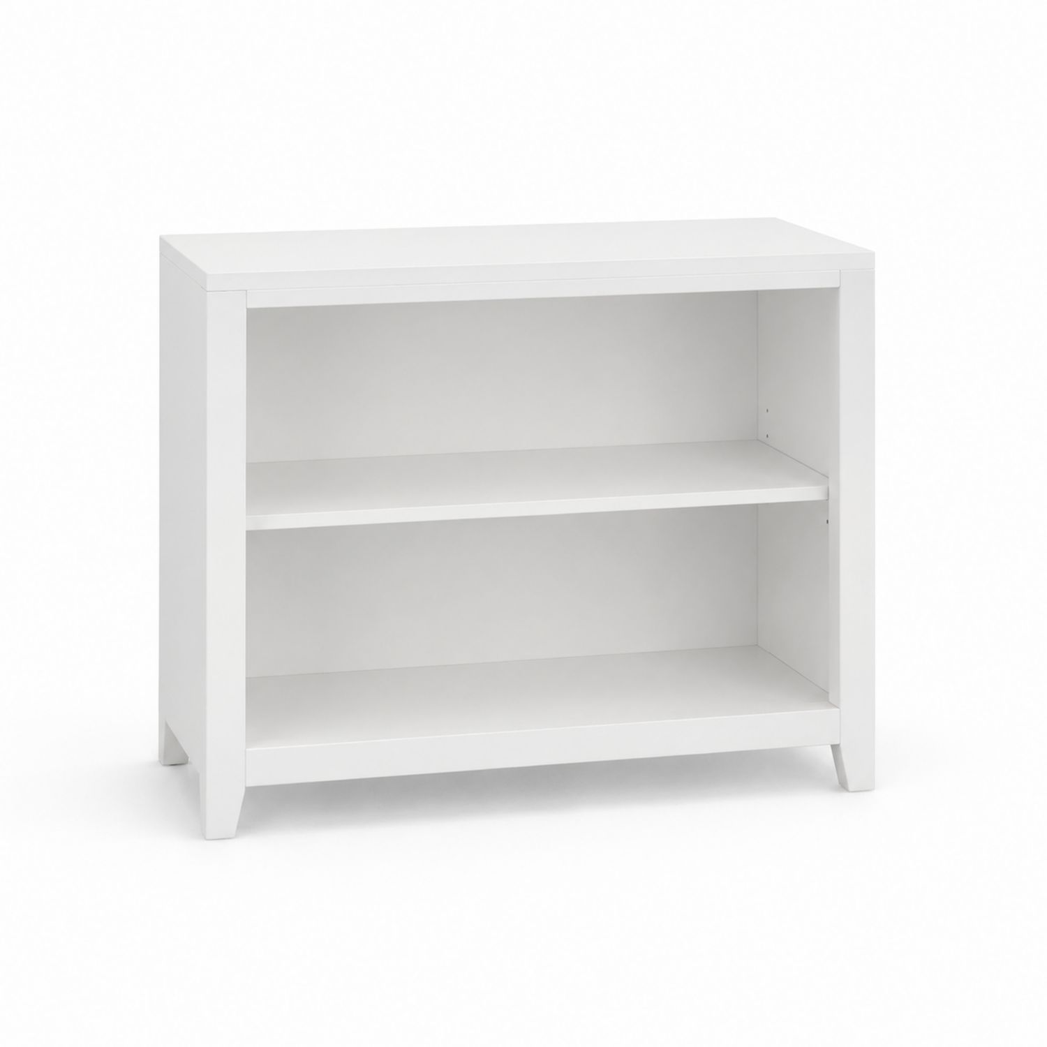 Weiße rechteckige MDF Bücherregal mit 2 Regalböden, 90 cm hoch