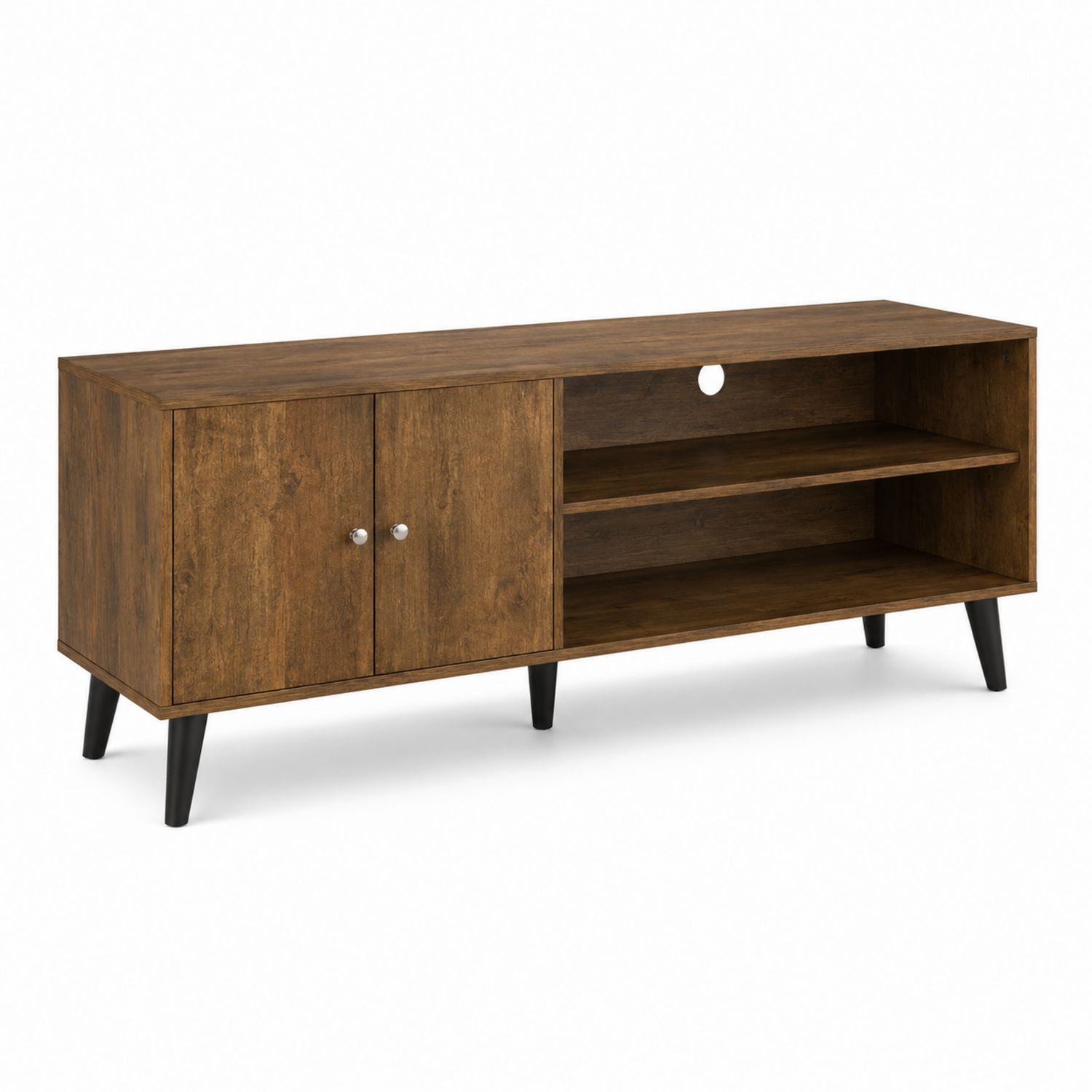 TV-Schrank MDF Dunkelbraun mit Türen und Regalen 120x40x50cm