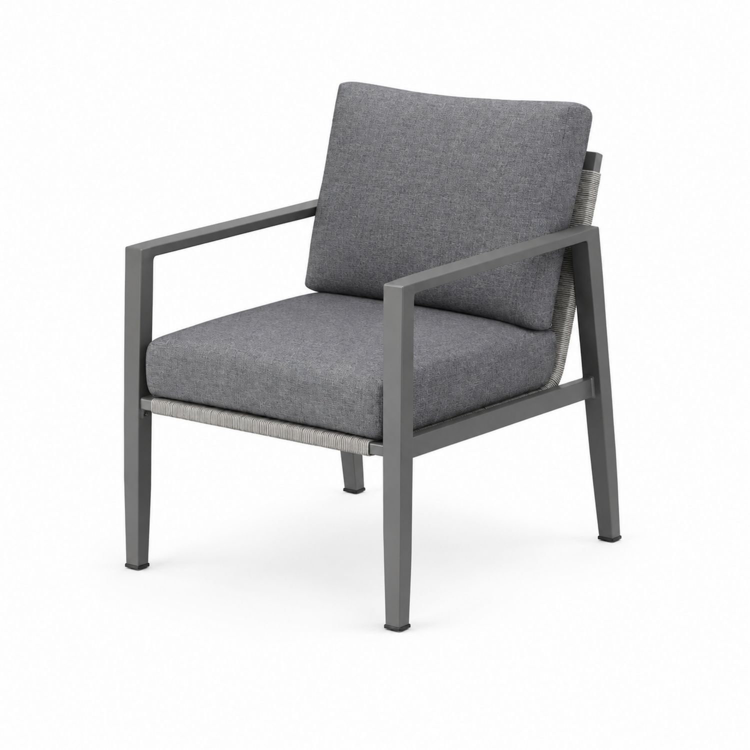 Outdoor-Stuhl Aluminium Grau mit Polyestergewebe