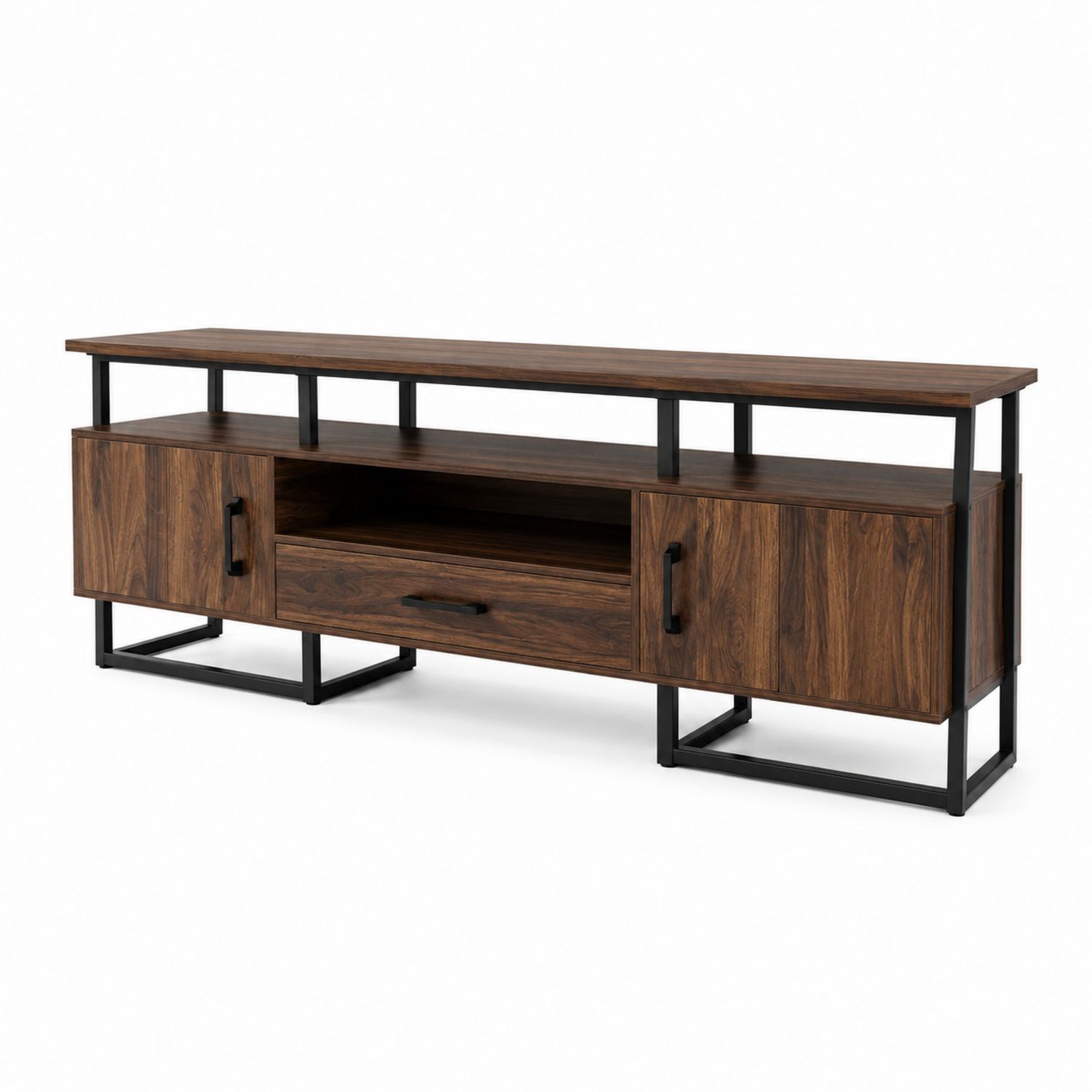 TV-Schrank Holz und Metall Braun 150x40x55cm
