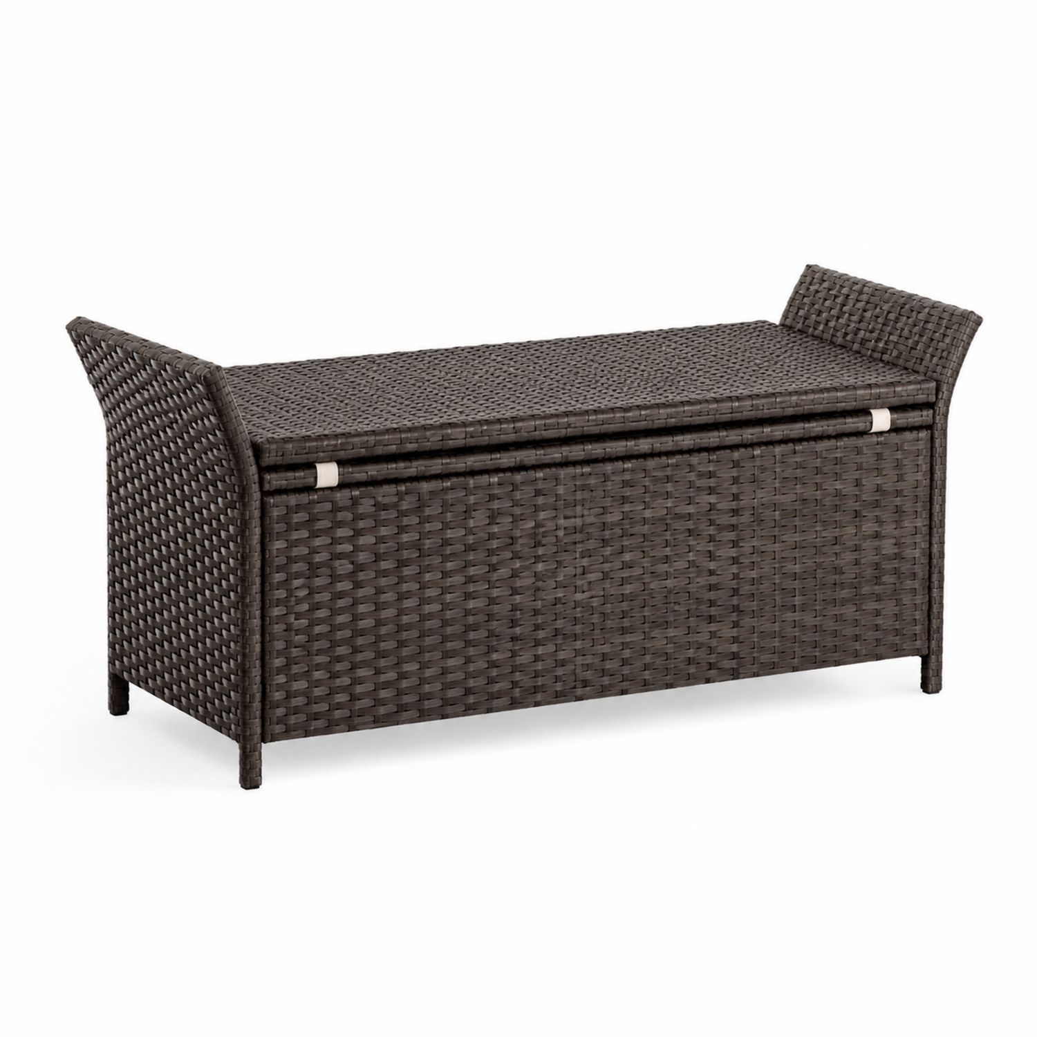 Stauraum Gartenbank Polyethylen Rattan Dunkelbraun 120cm