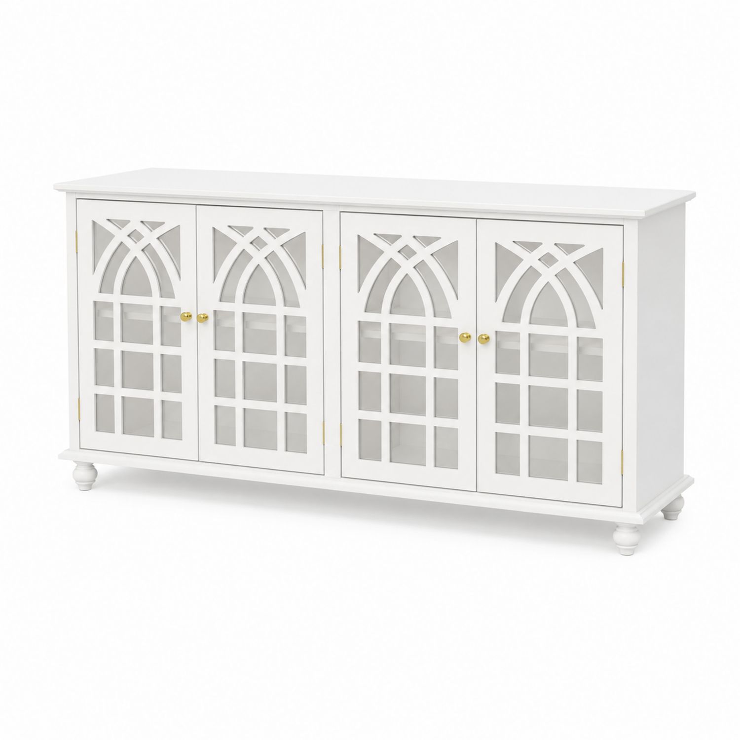 Weißes Sideboard mit MDF und Glastüren