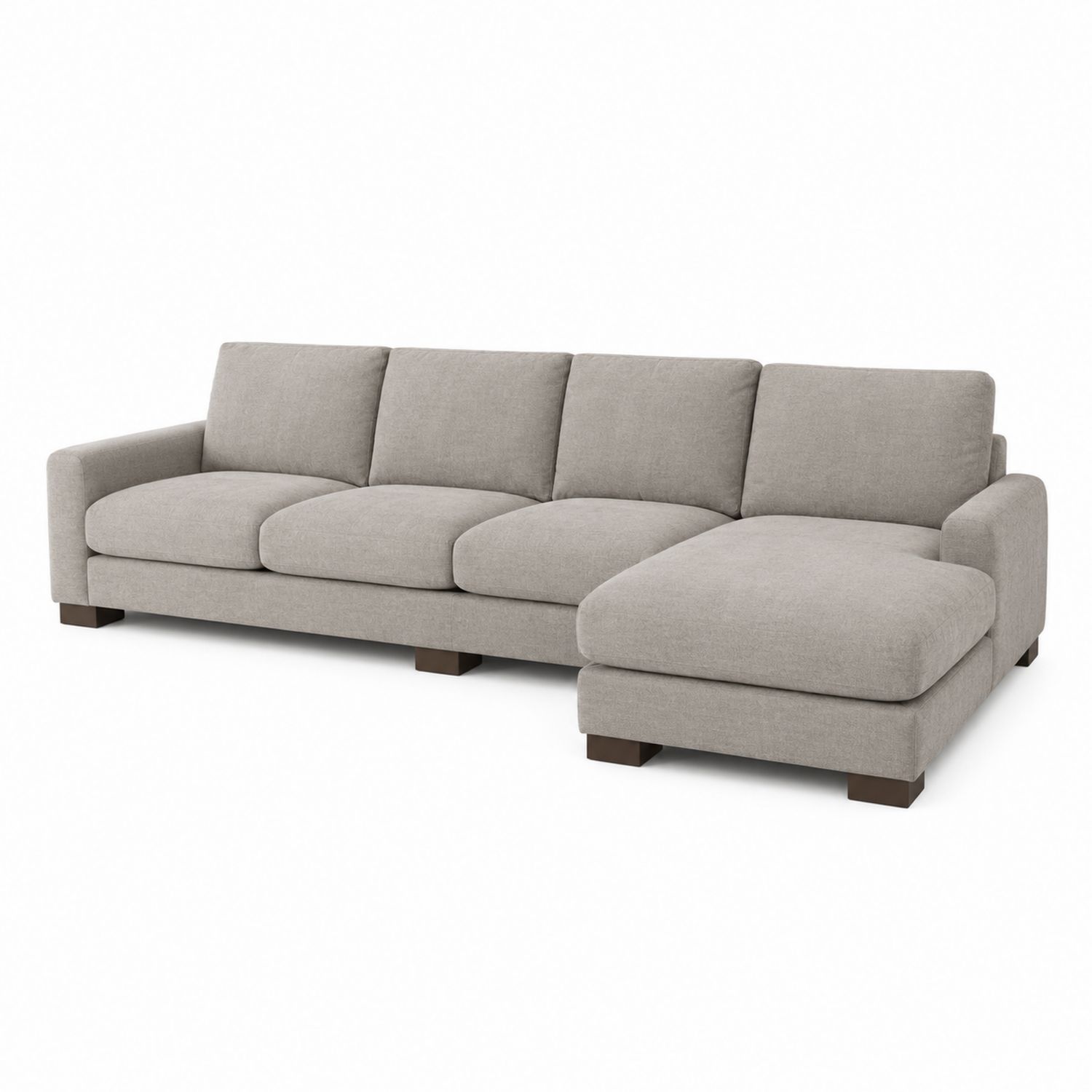 Ecksofa aus Stoff in Hellgrau