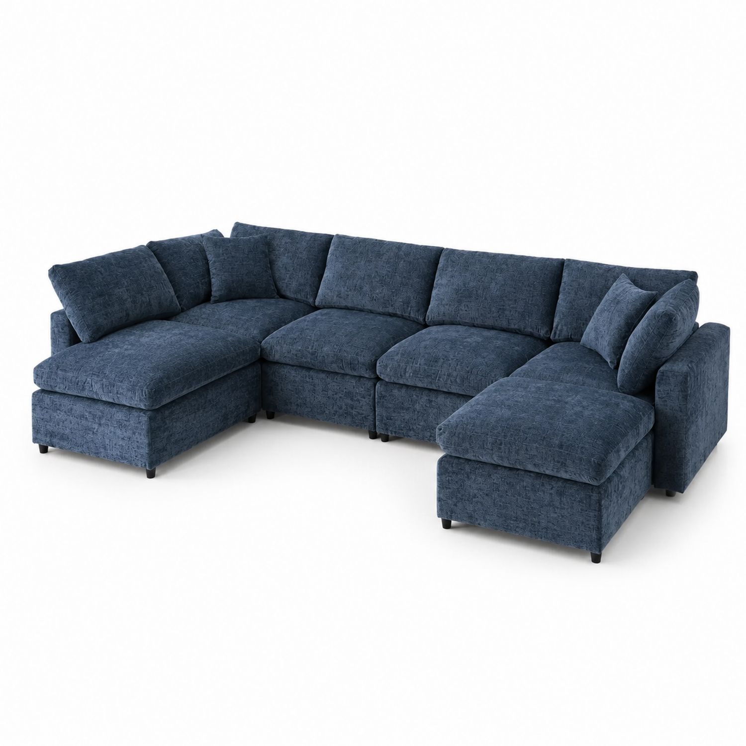 Ecksofa aus Stoff Dunkelblau