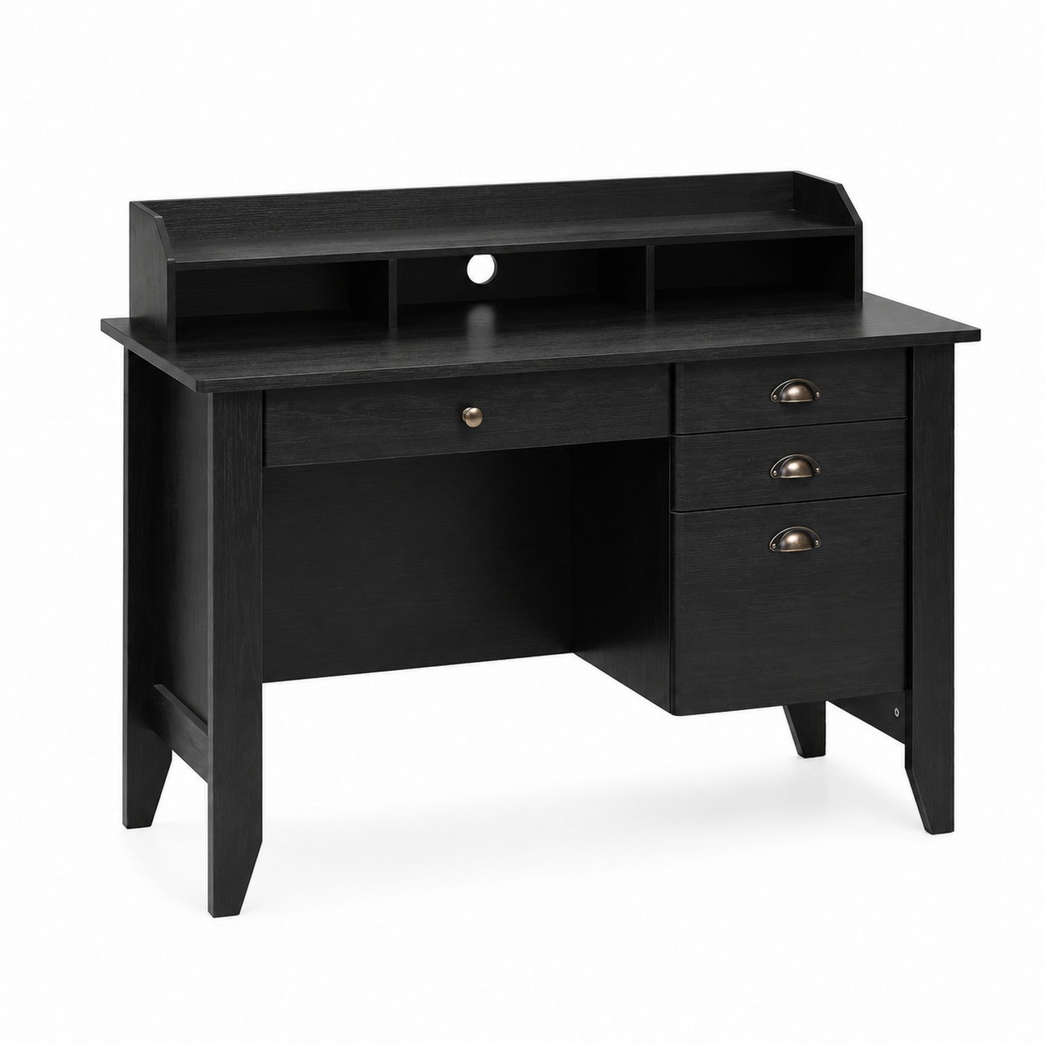 Schreibtisch mit Regal Schwarz Spanplatte 120cm x 60cm x 90cm
