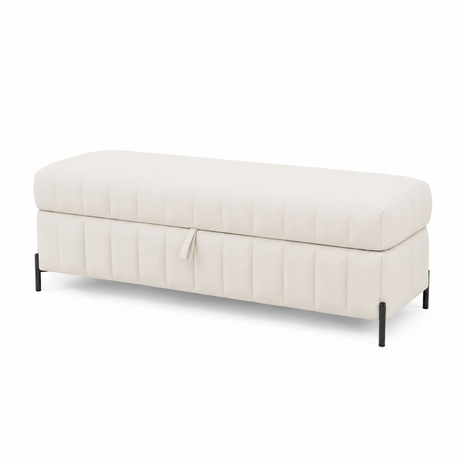 Polsterbank mit Stauraum Beige Strukturstoff 150cm