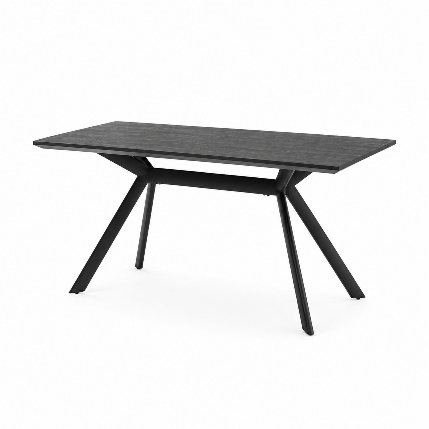 Esstisch Rechteckig 180x90 cm Holzwerkstoff Schwarz Metall