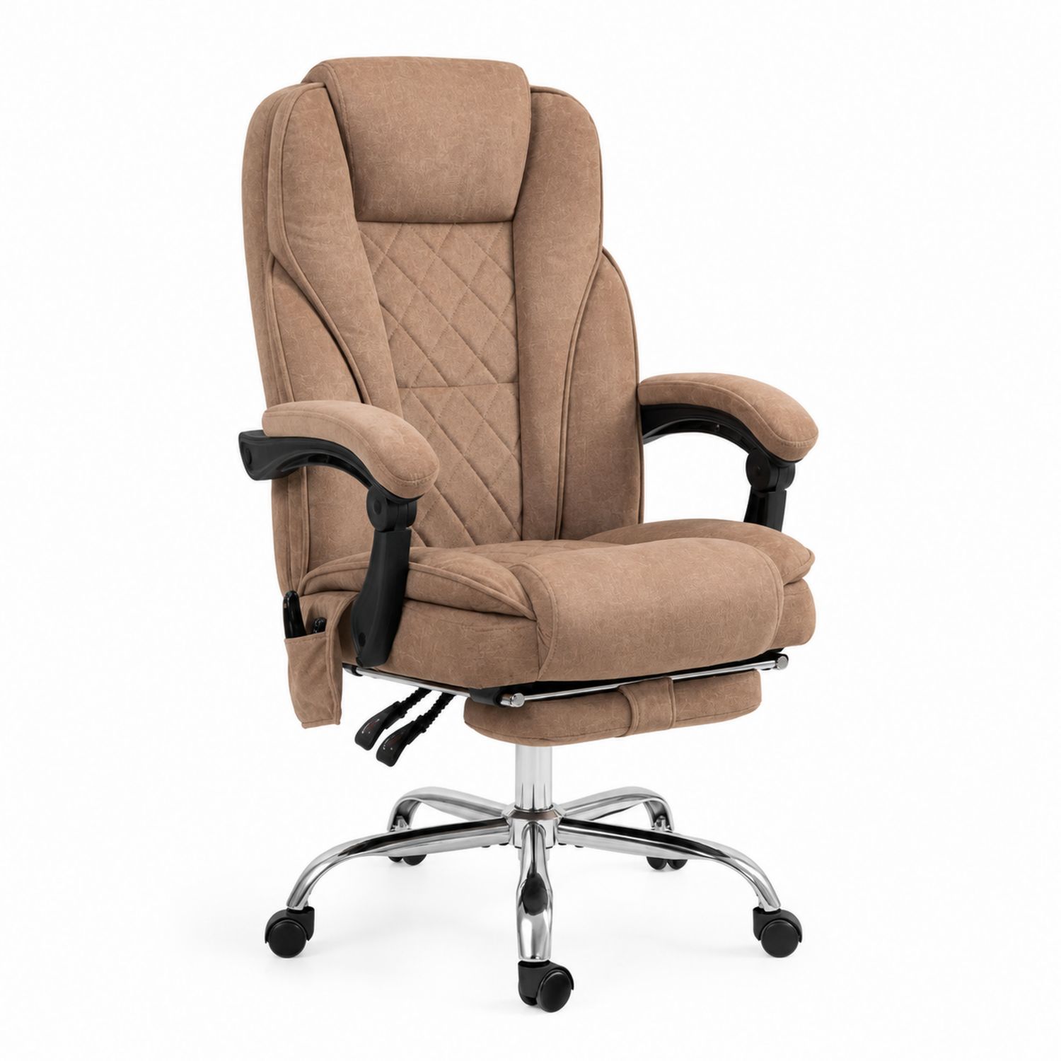 Ergonomischer Bürostuhl aus Mikrofaser, Braun
