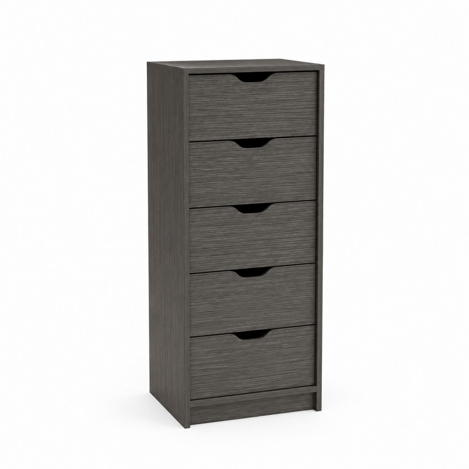Hochschrank mit 5 Schubladen Holz Grau 40x30x100 cm