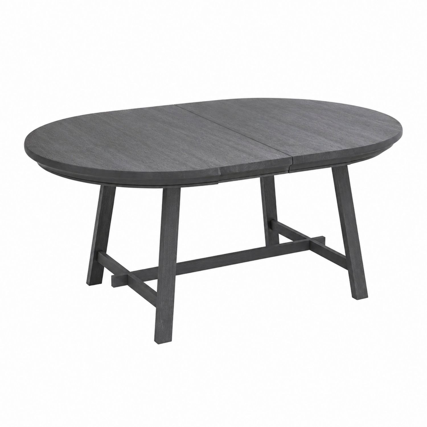 Ovaler Esstisch aus Massivholz Grau 200 x 100 x 75 cm