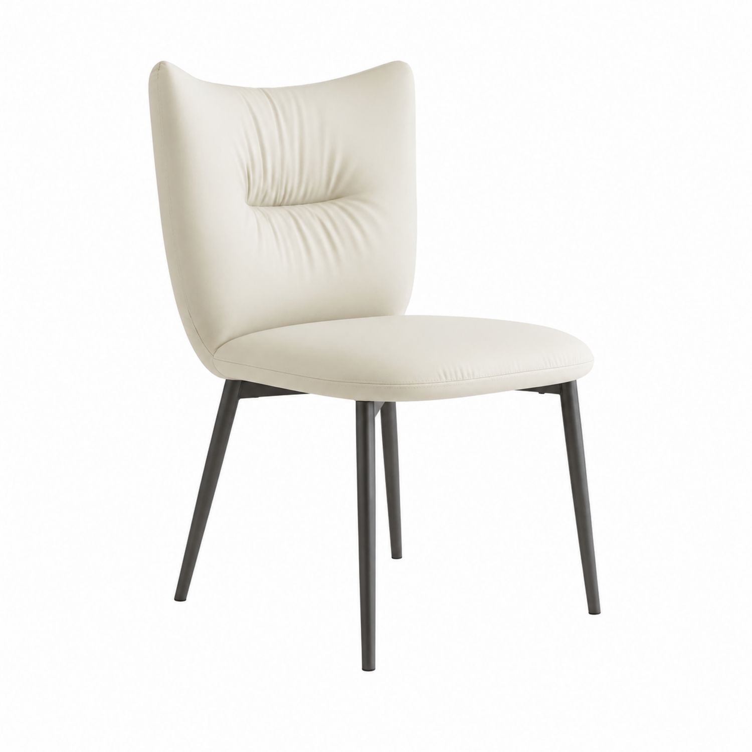 Esszimmerstuhl Leder Creme Metall-Lumariocasa