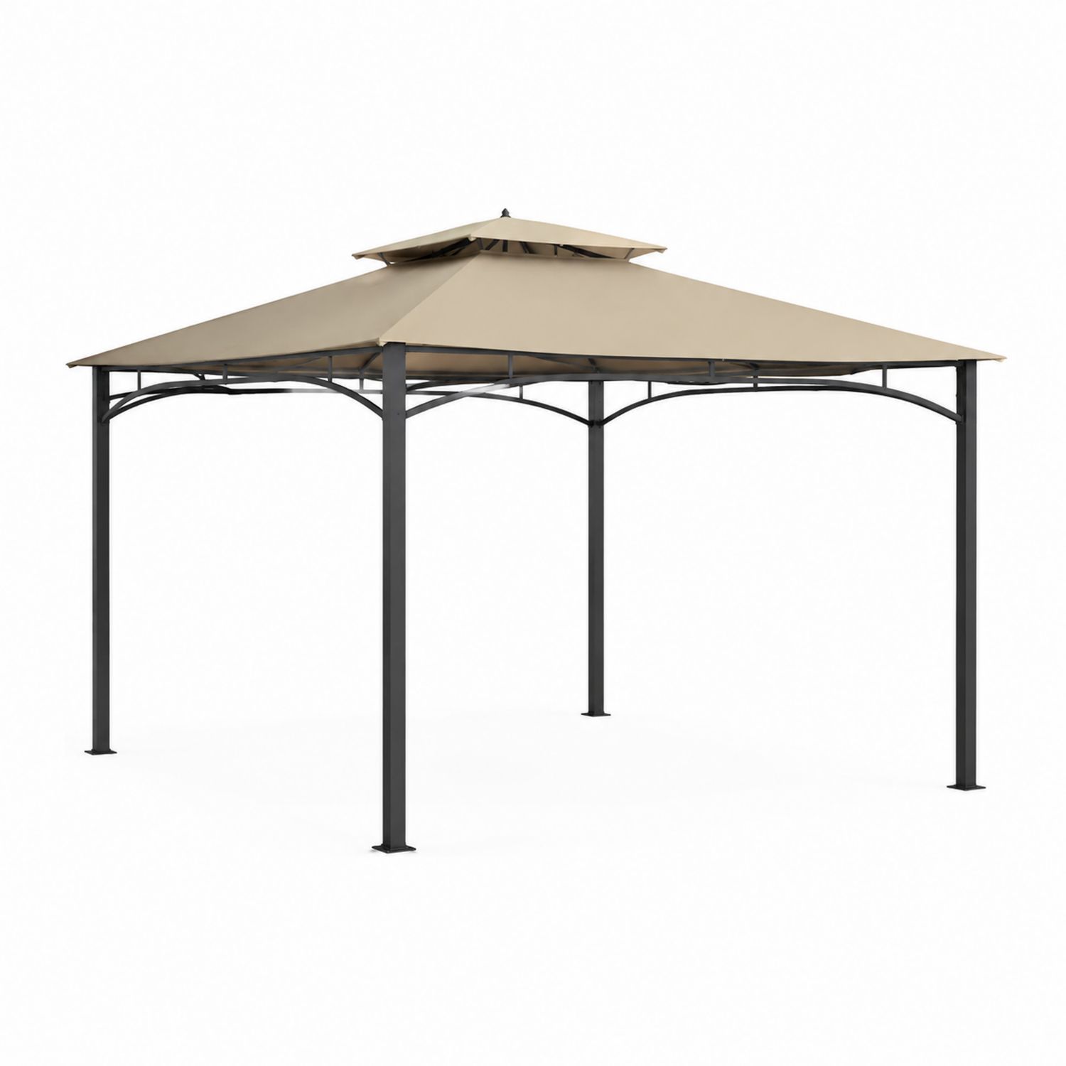Pavillon quadratisch 3x3m Aluminium Stahl Polyester Beige-Lumariocasa
