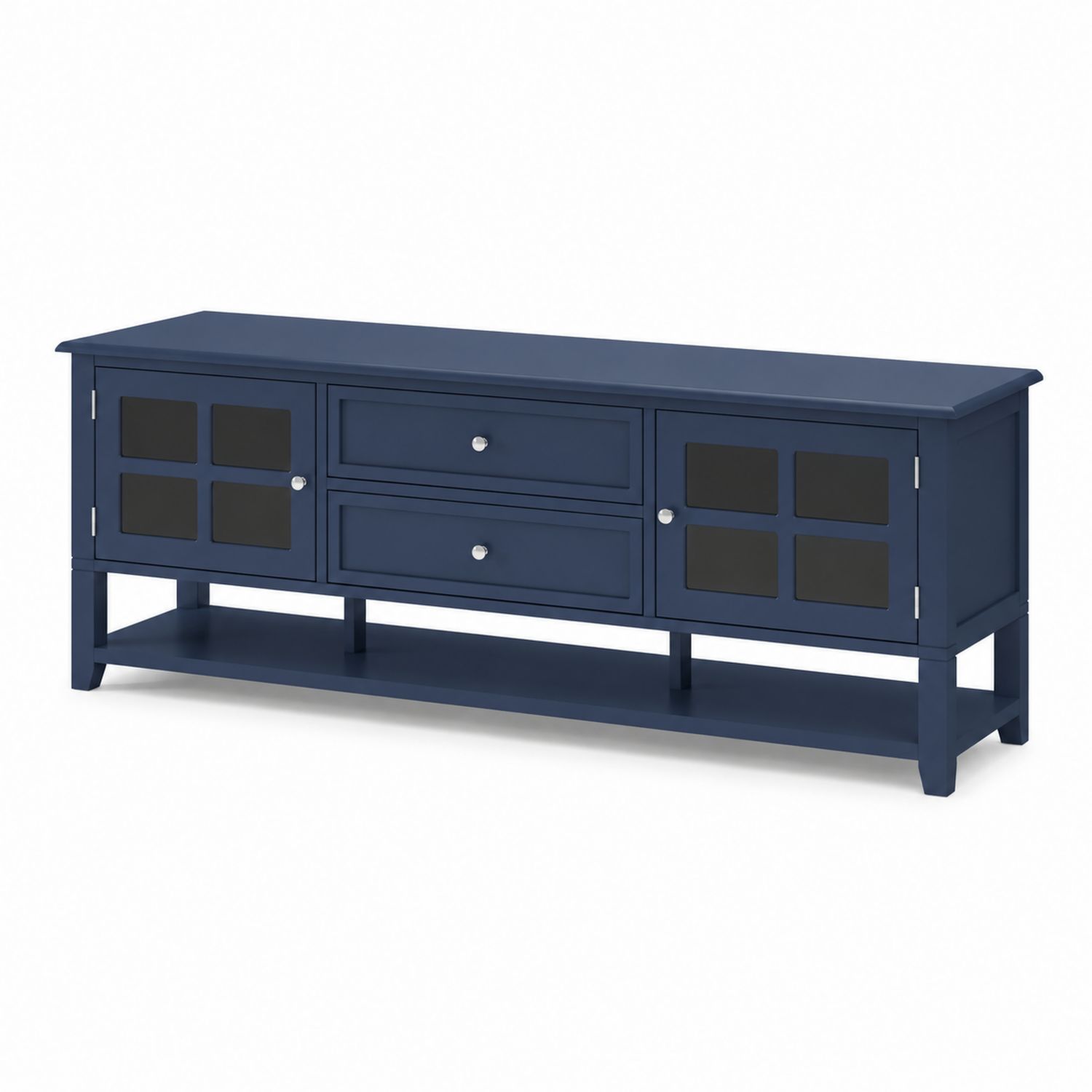 TV-Schrank MDF Blau mit gehärteten Glastüren-Lumariocasa