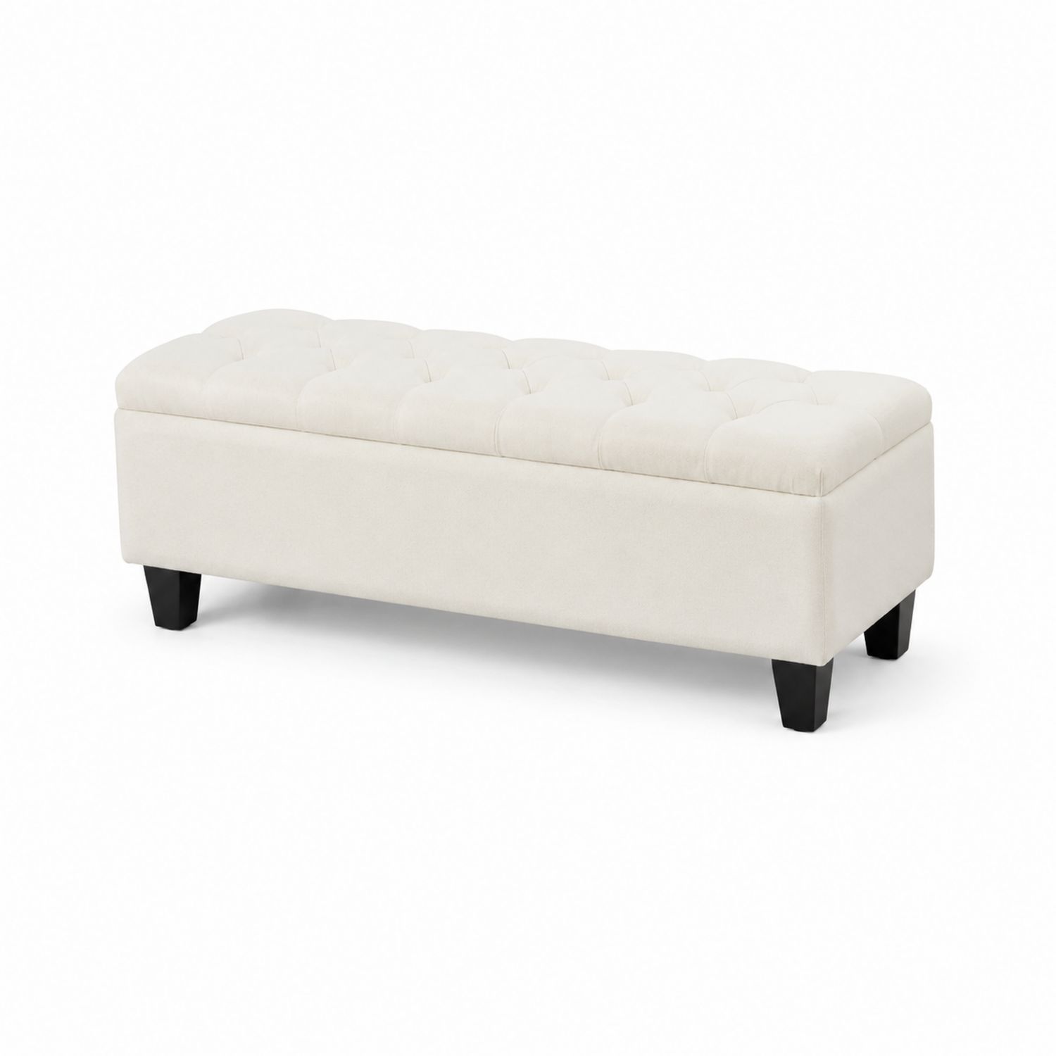Polsterbank rechteckig 140x40x45 cm Holz und Stoff Beige-Lumariocasa