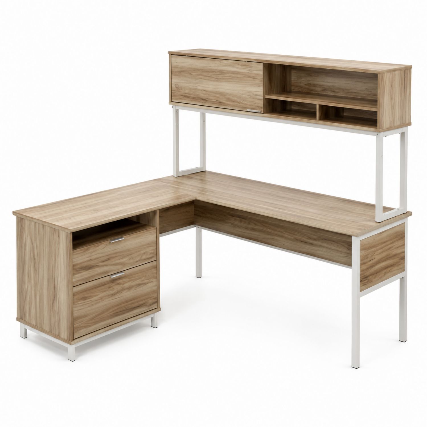 Eckschreibtisch L-Form Spanplatte Metallrahmen 150x120 cm-Lumariocasa
