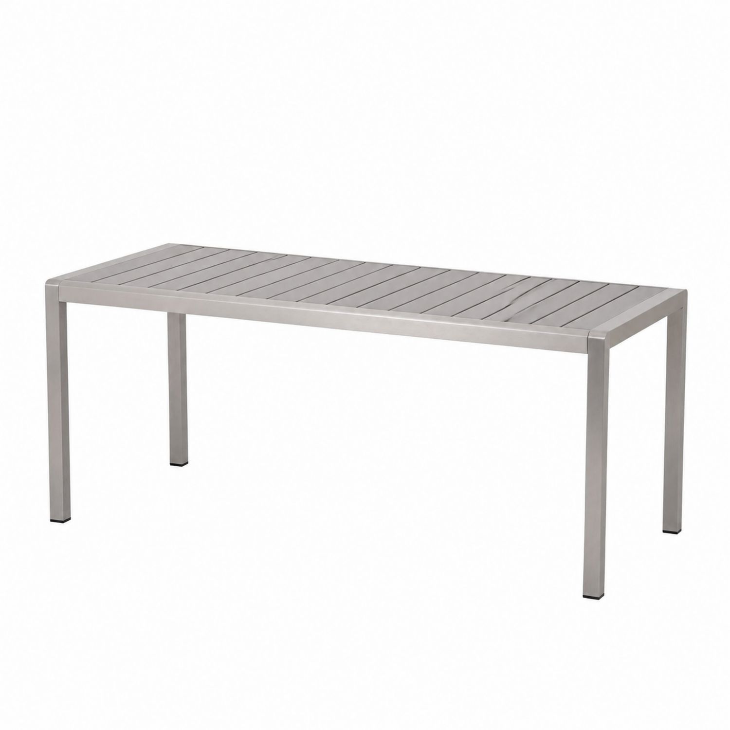 Rechteckiger Edelstahl Outdoortisch Grau-Lumariocasa