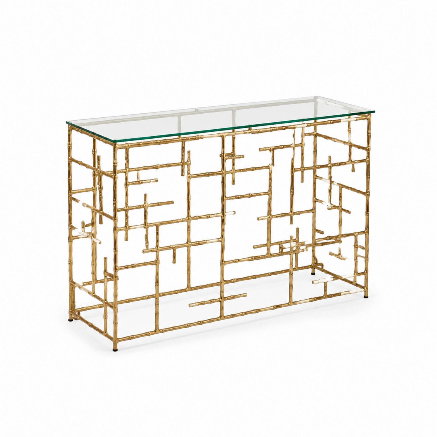 Konsolentisch aus Glas und Metall, Gold-Lumariocasa