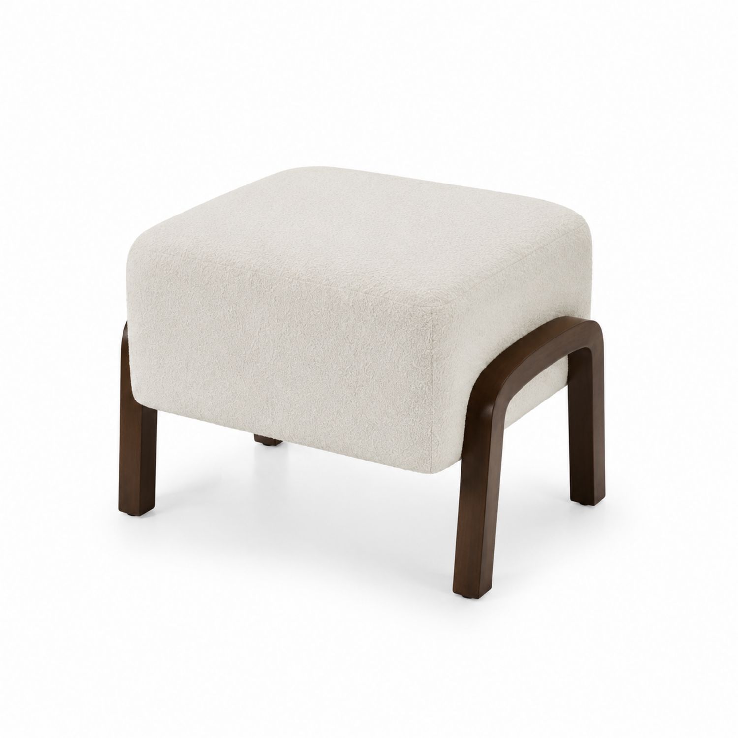 Hocker aus Stoff und Holz Weiß-Lumariocasa