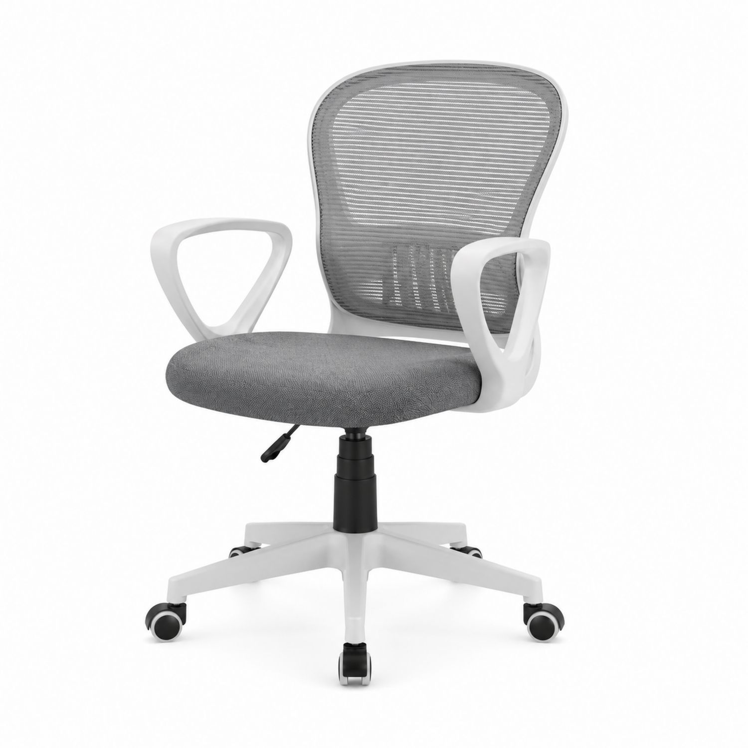 Ergonomischer Bürostuhl mit Netzrücken und gepolstertem Sitz, Grau/Weiß-Soliraliving