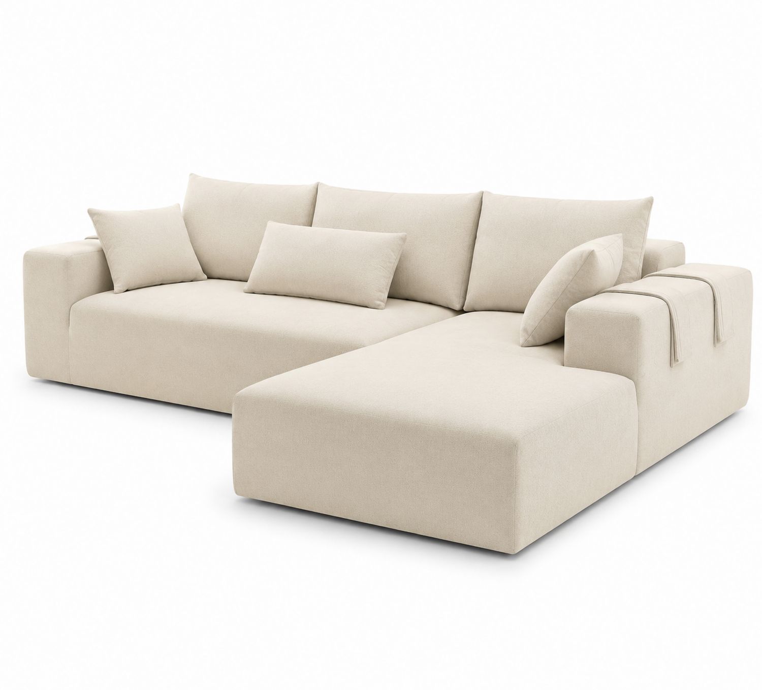 Ecksofa aus Stoff Beige mit Stauraum 320x160x85 cm-Soliraliving