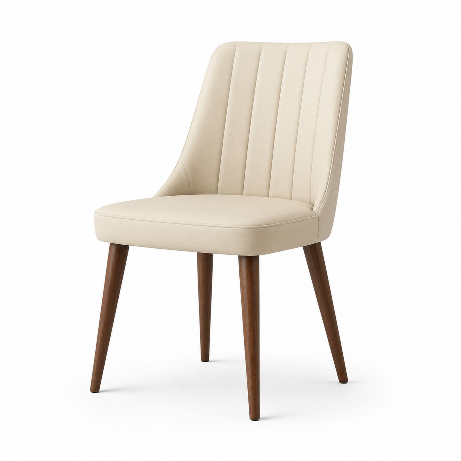 Stuhl Kunstleder Beige Massivholz-Soliraliving