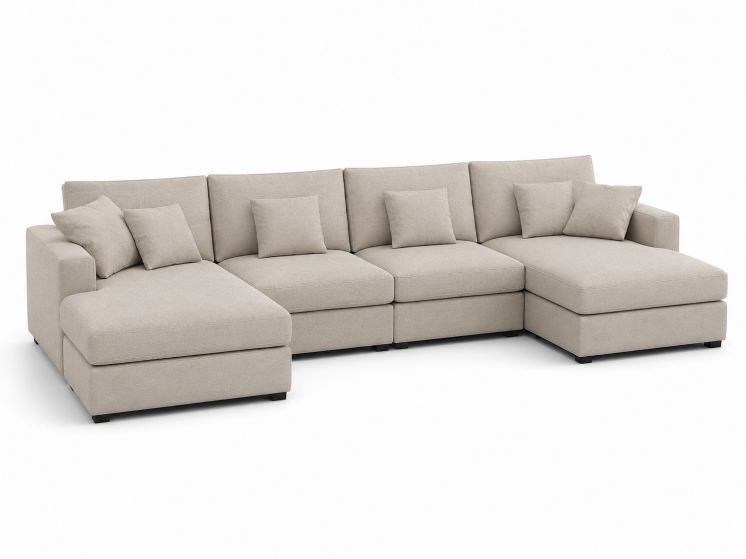 Modulares Ecksofa Stoff Beige 350 cm-Soliraliving