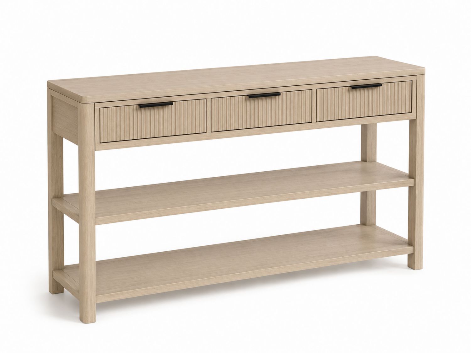 Konsolentisch Eichenholz 3 Schubladen Natur 120x40x80cm-Soliraliving