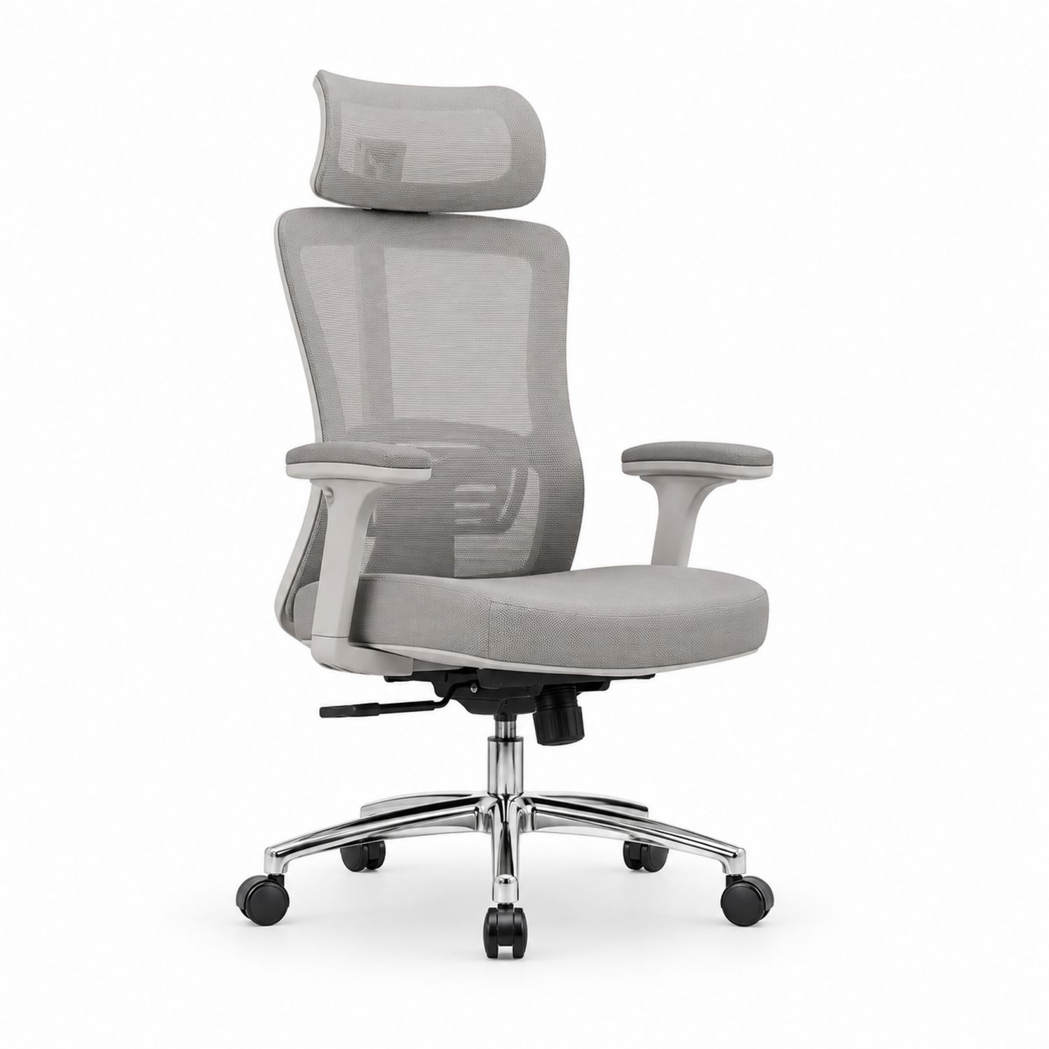 Ergonomischer Bürostuhl Stoff Metall Grau-Soliraliving