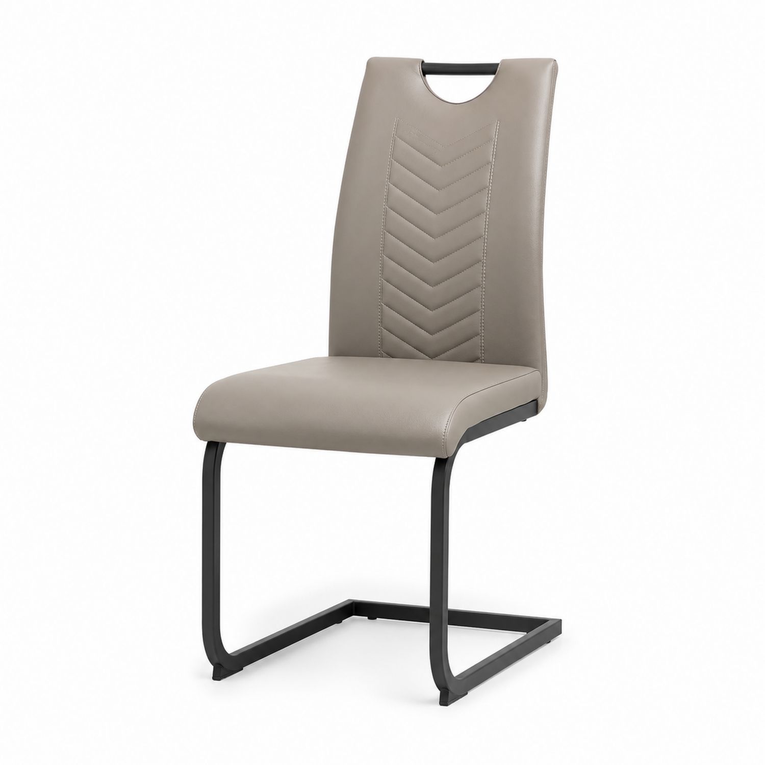 Esszimmerstuhl Freischwinger Beige Kunstleder Stahlrahmen-Soliraliving