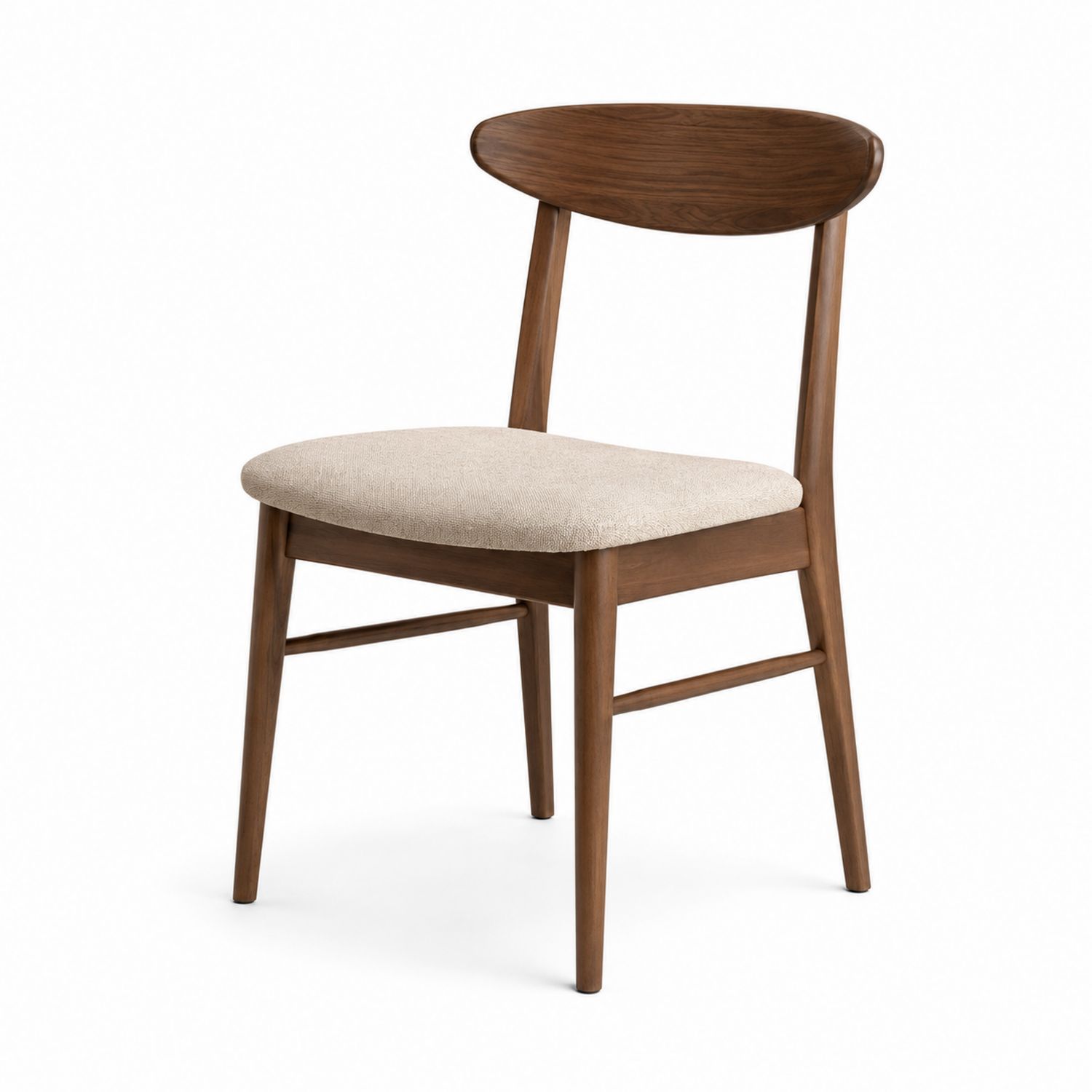 Esszimmerstuhl mit Massivholzrahmen und Polyesterbezug Braun/Beige-Soliraliving
