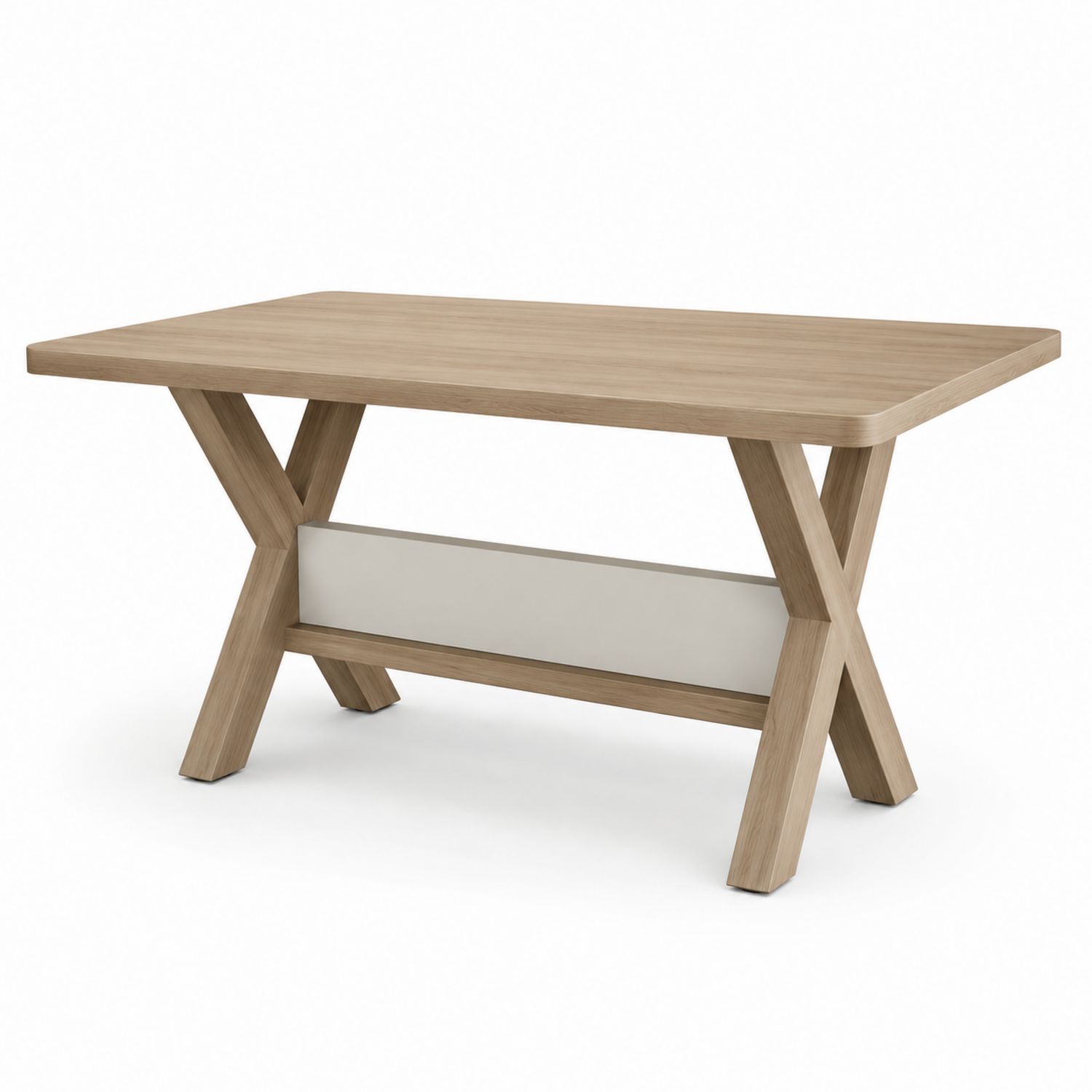 Rechteckiger Esstisch aus Eichenholz und MDF, 180x90 cm-Soliraliving