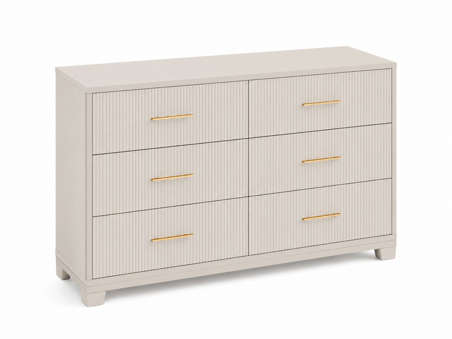 Kommode aus MDF mit 6 Schubladen Creme-Soliraliving
