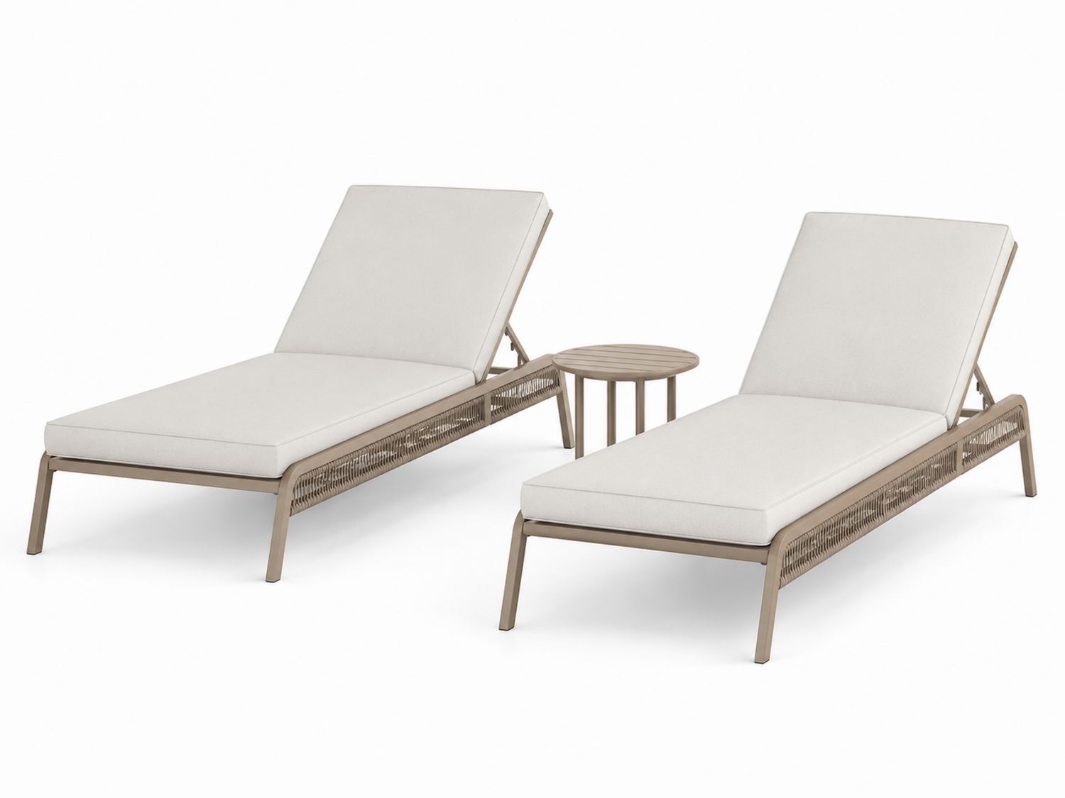 Aluminium Garten-Lounge-Set mit Kissen in Beige-Soliraliving