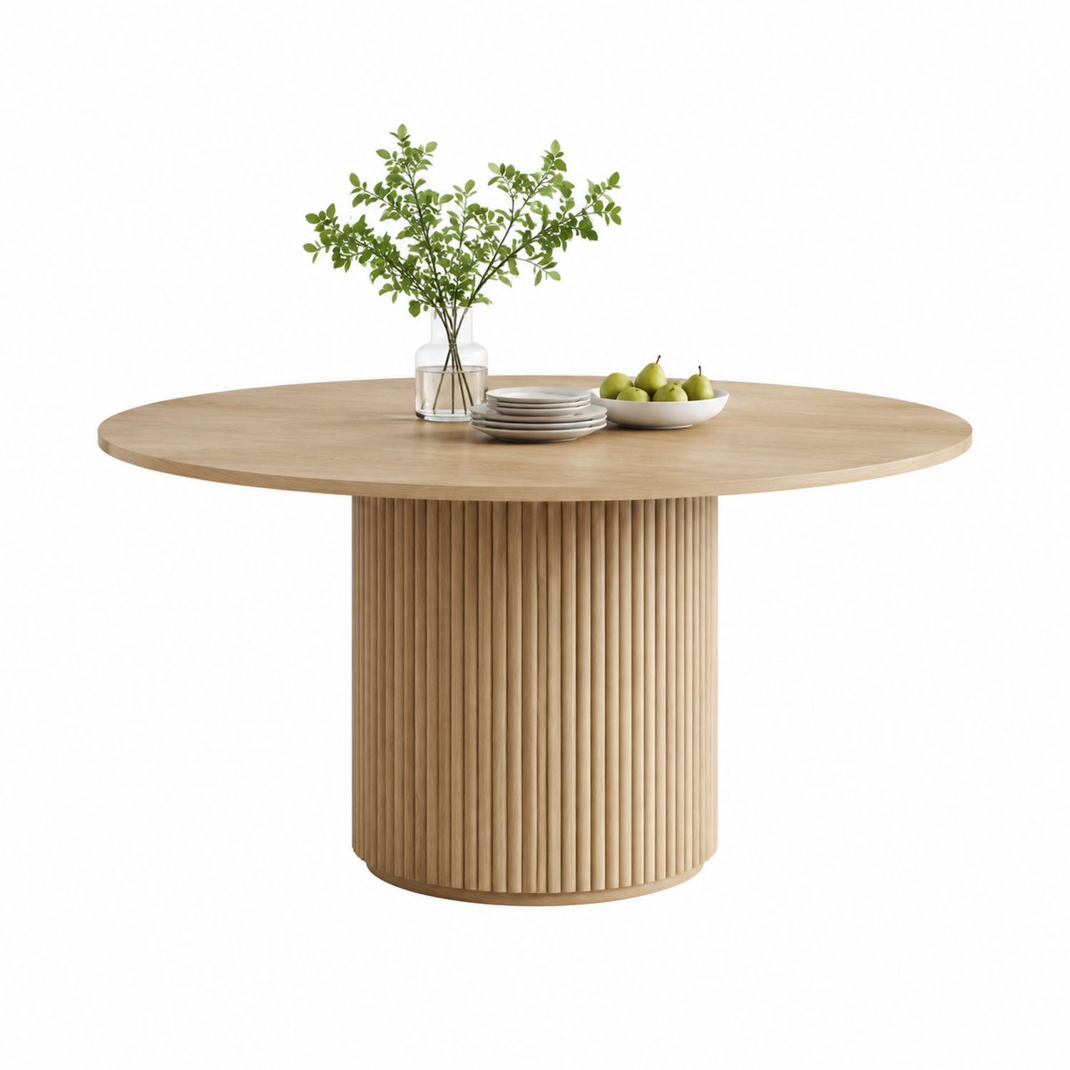 Runder Esstisch aus Holz 120 cm Natur-Soliraliving