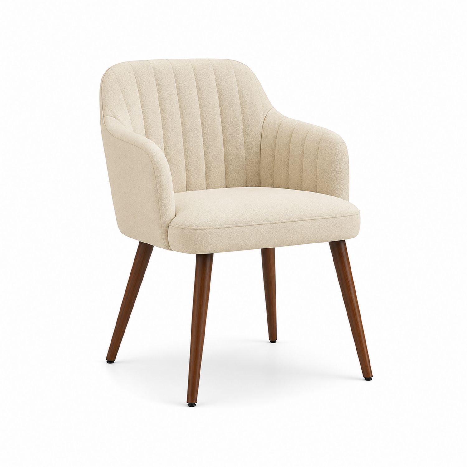 Stuhl mit Armlehne Stoff Beige Massivholzbeine-Soliraliving