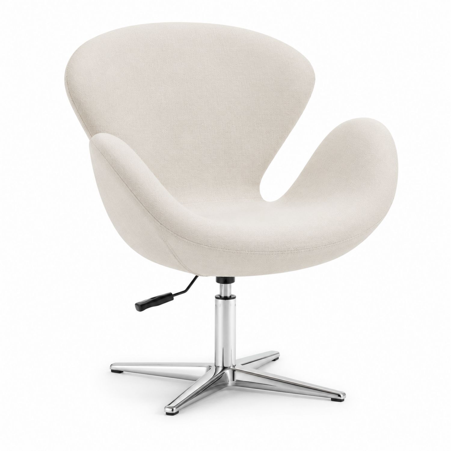 Drehstuhl aus Leinen mit gebogener Rückenlehne Beige-Soliraliving