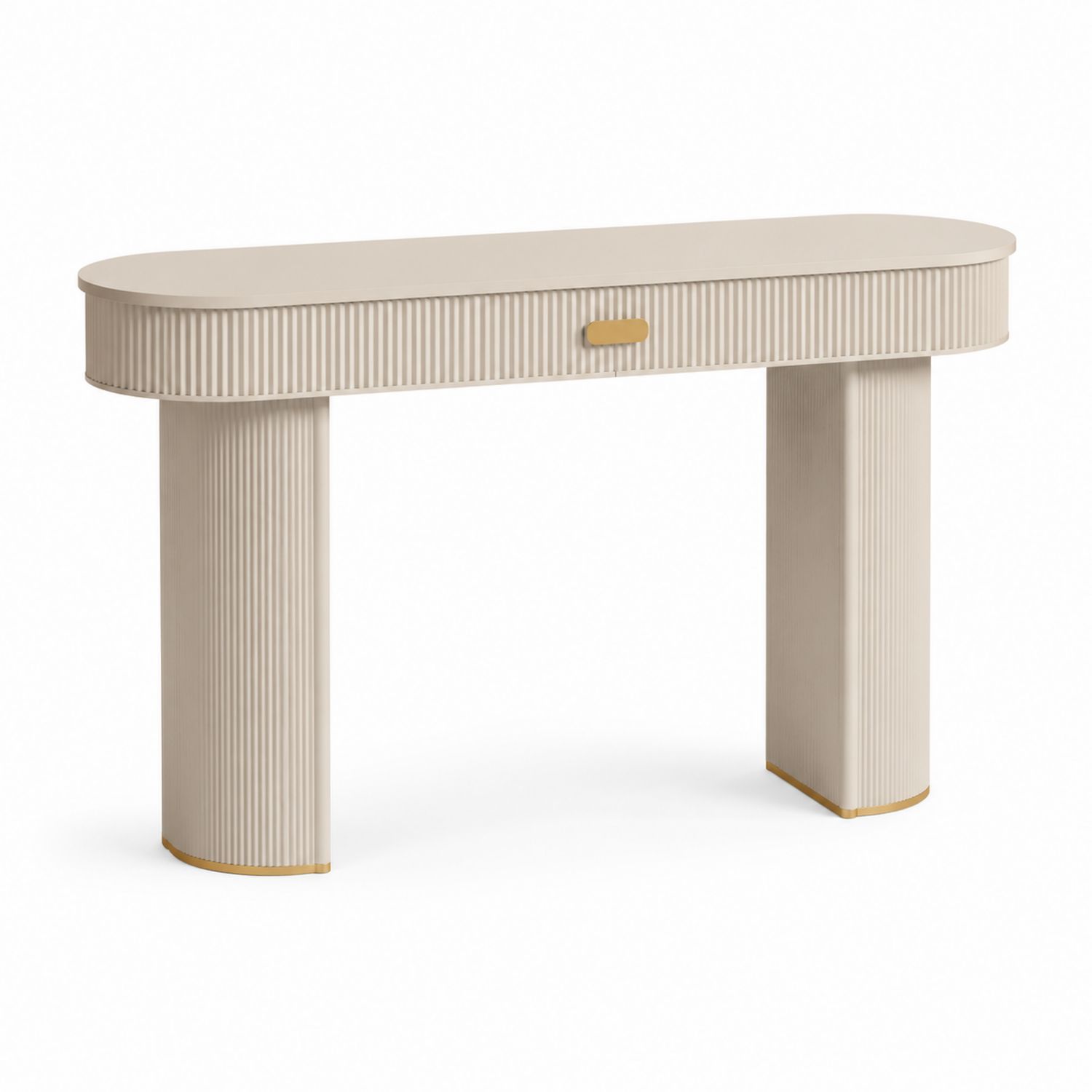 Konsolentisch Oval Holz Beige 120cm-Soliraliving