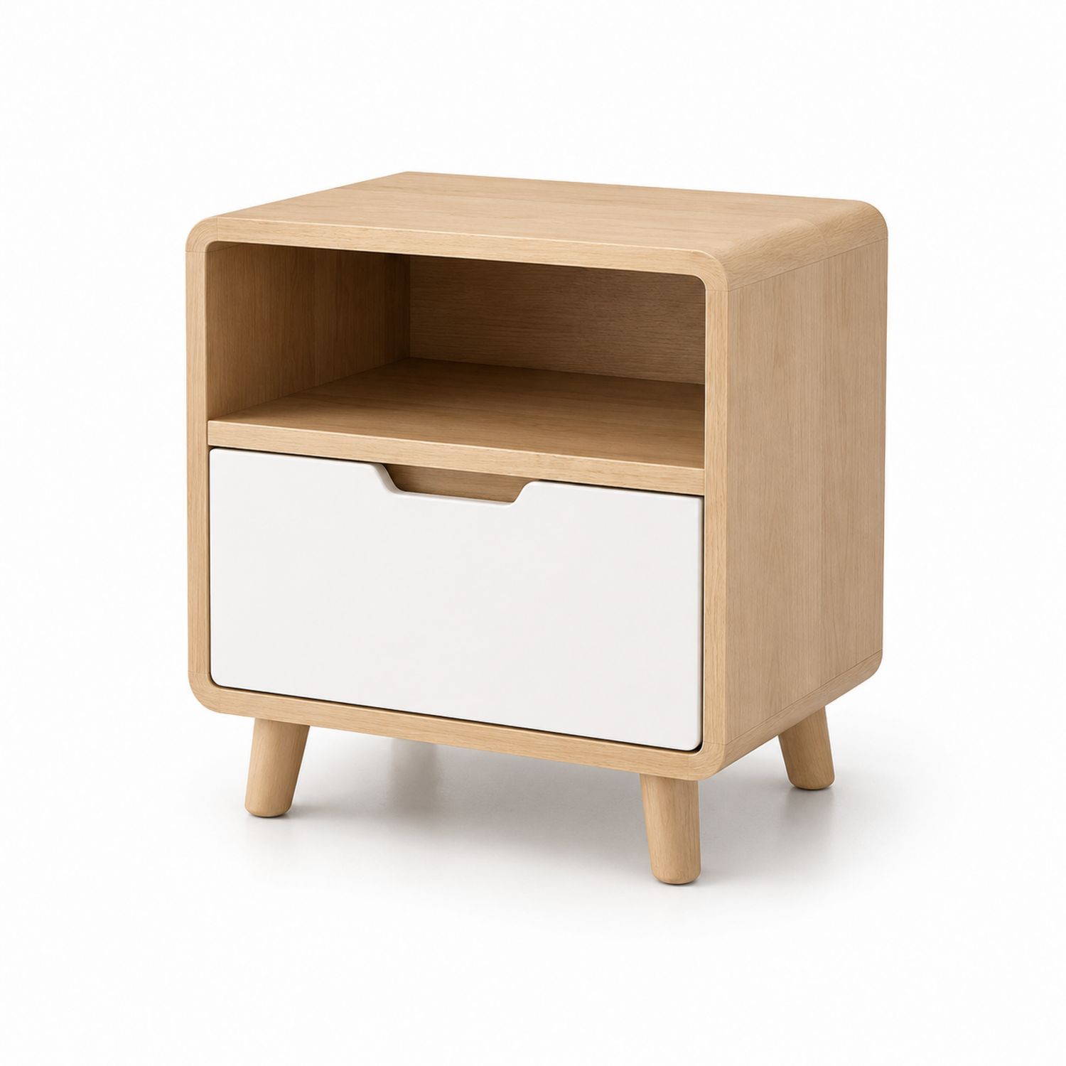 Nachttisch Holz MDF Eiche/Weiß 40x30x50 cm-Soliraliving