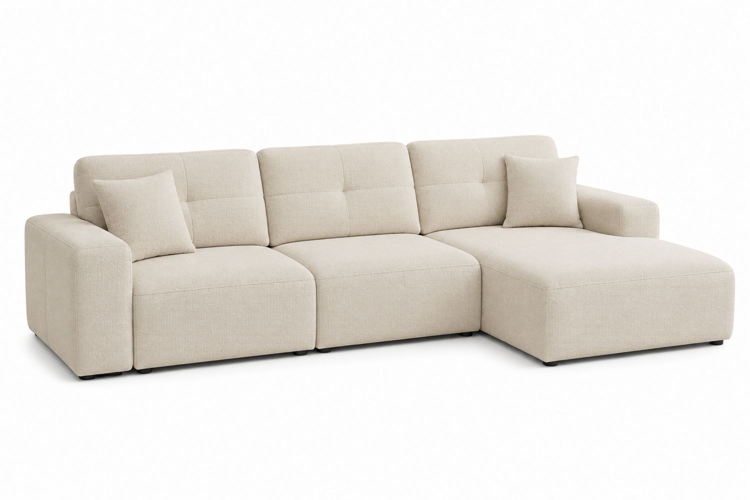 Ecksofa L-Form Stoff Beige 300 cm-Soliraliving