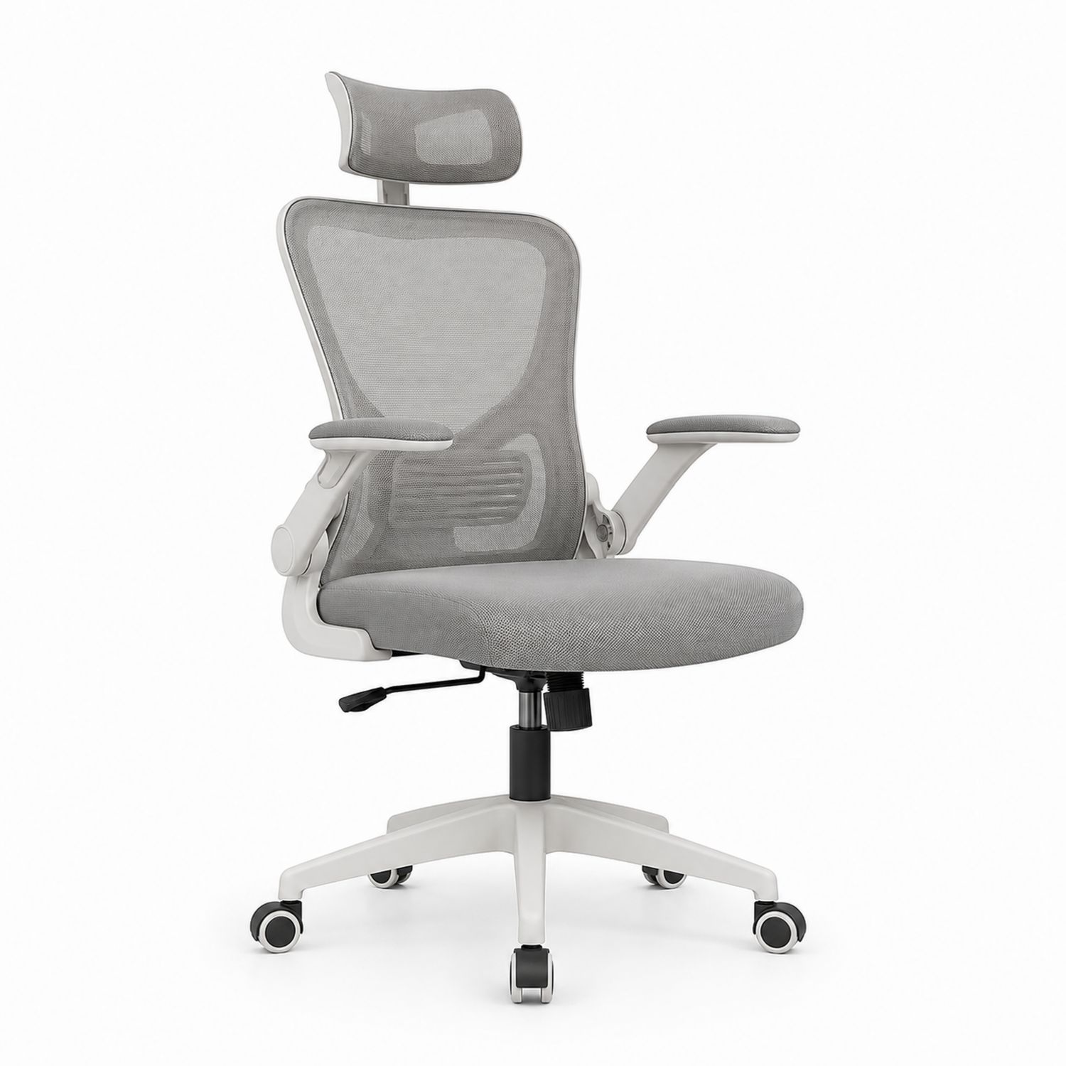 Ergonomischer Bürostuhl mit Netzstoff in Grau-Soliraliving